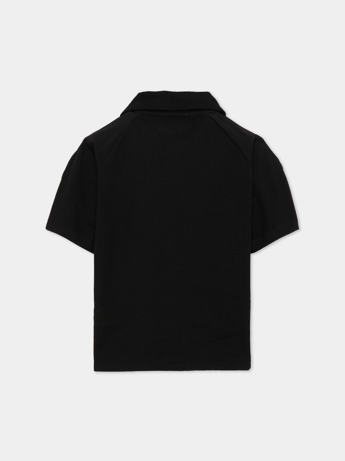 Polo nera per bambino con logo,Kenzo Kids,K62035 09B