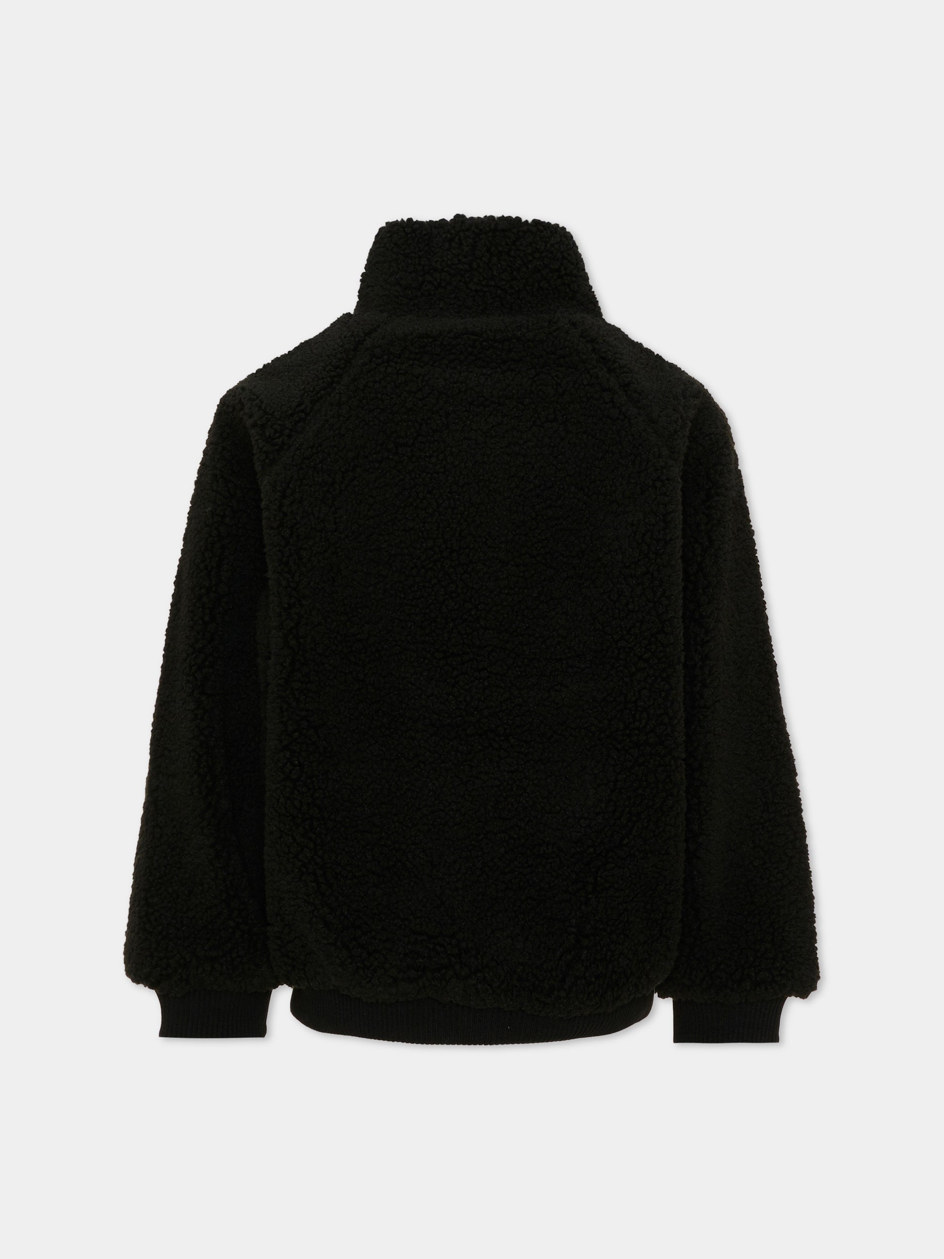 Ecopelliccia nera per bambini con logo,Kenzo Kids,K62038 09B