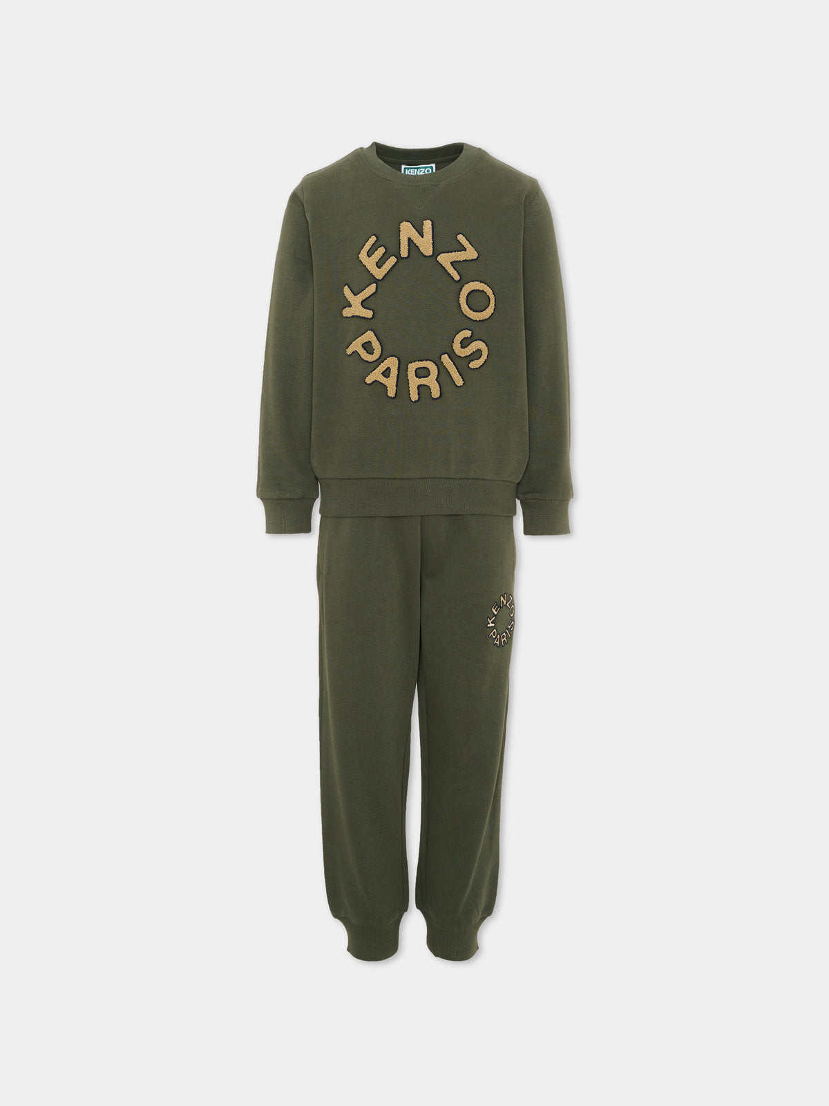 Completo sportivo lungo verde logo,Kenzo Kids,K62039 64Q