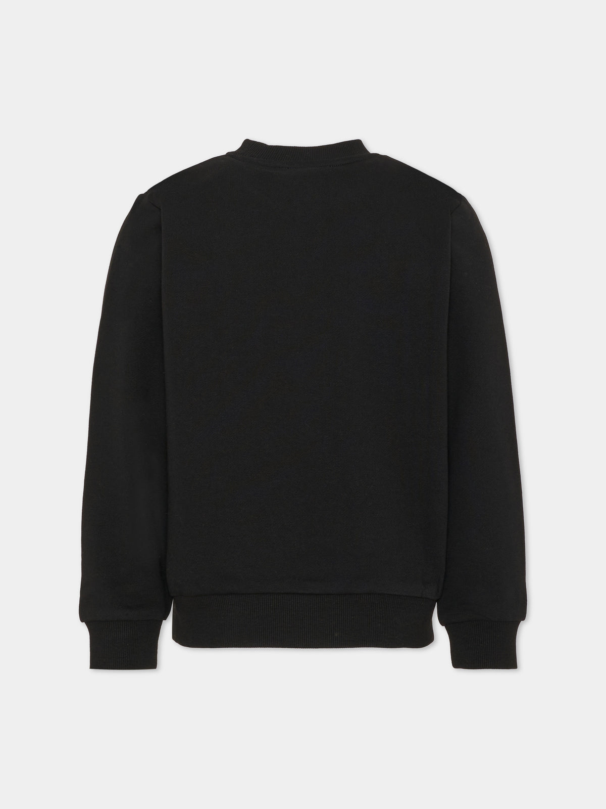 Felpa girocollo nera per bambini con logo,Kenzo Kids,K62040 09B