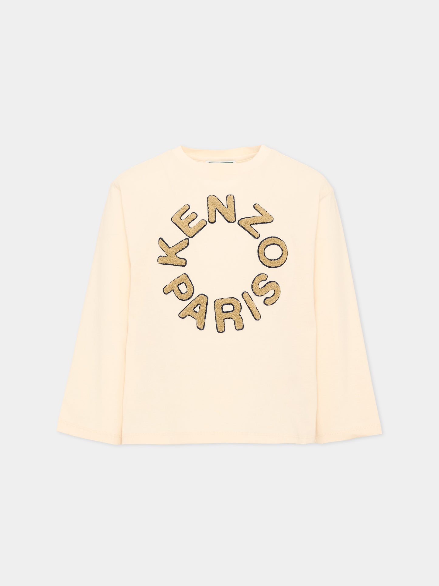 T-shirt avorio per bambino con logo,Kenzo Kids,K62054 21G