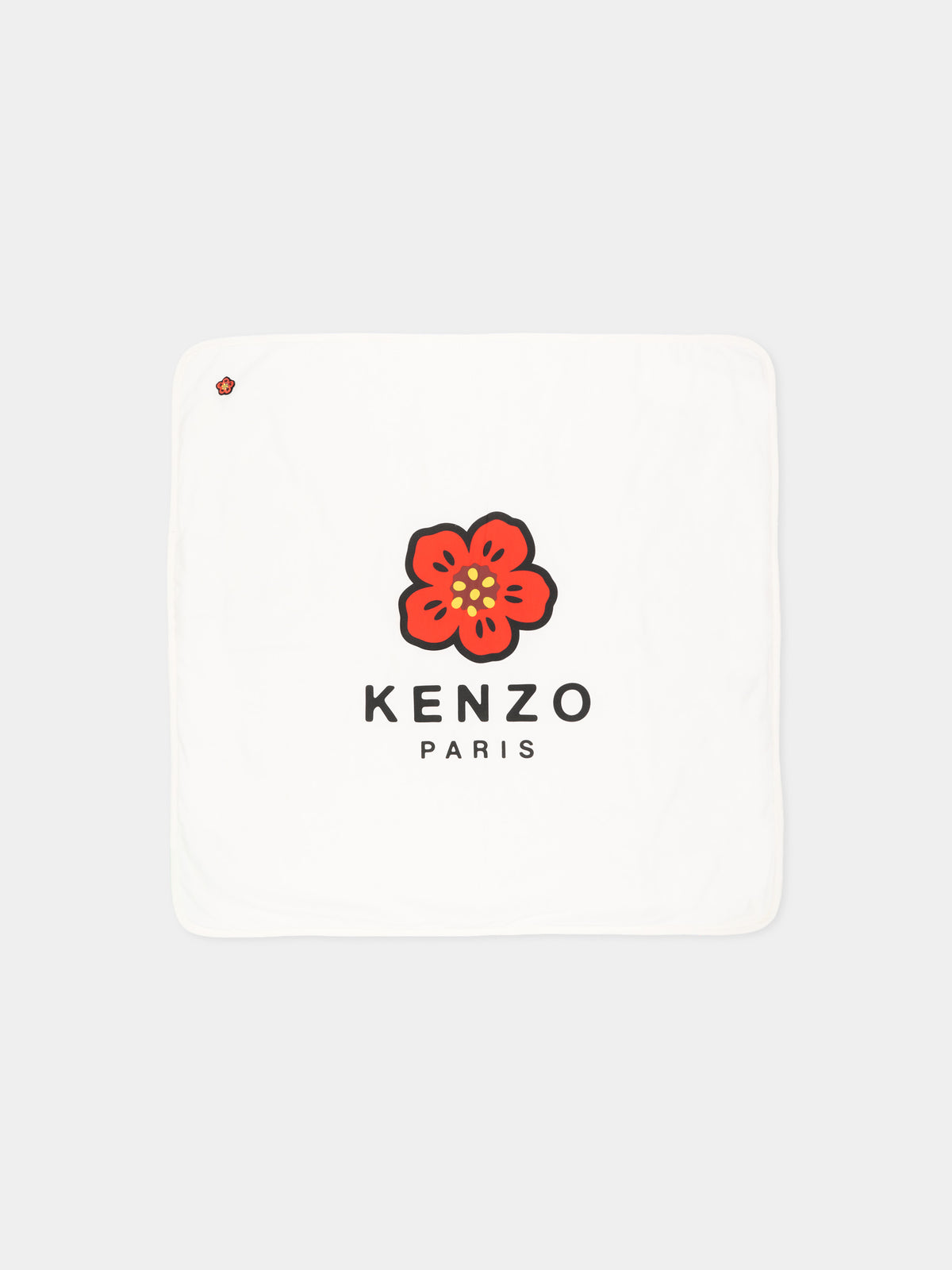 Coperta bianca per neonata con logo,Kenzo Kids,K62074 117