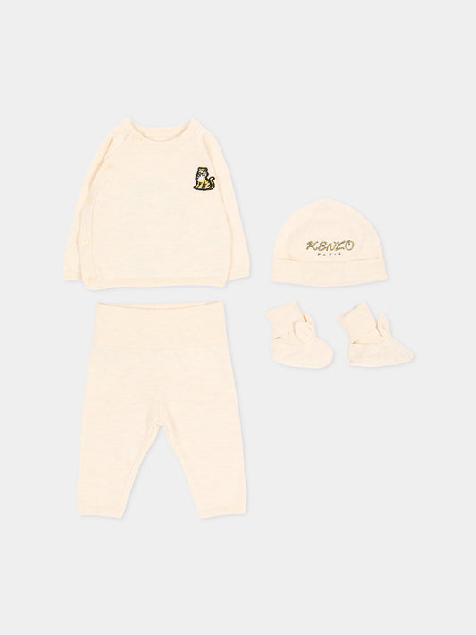 Completo nascita avorio per neonato,Kenzo Kids,K62078 C17