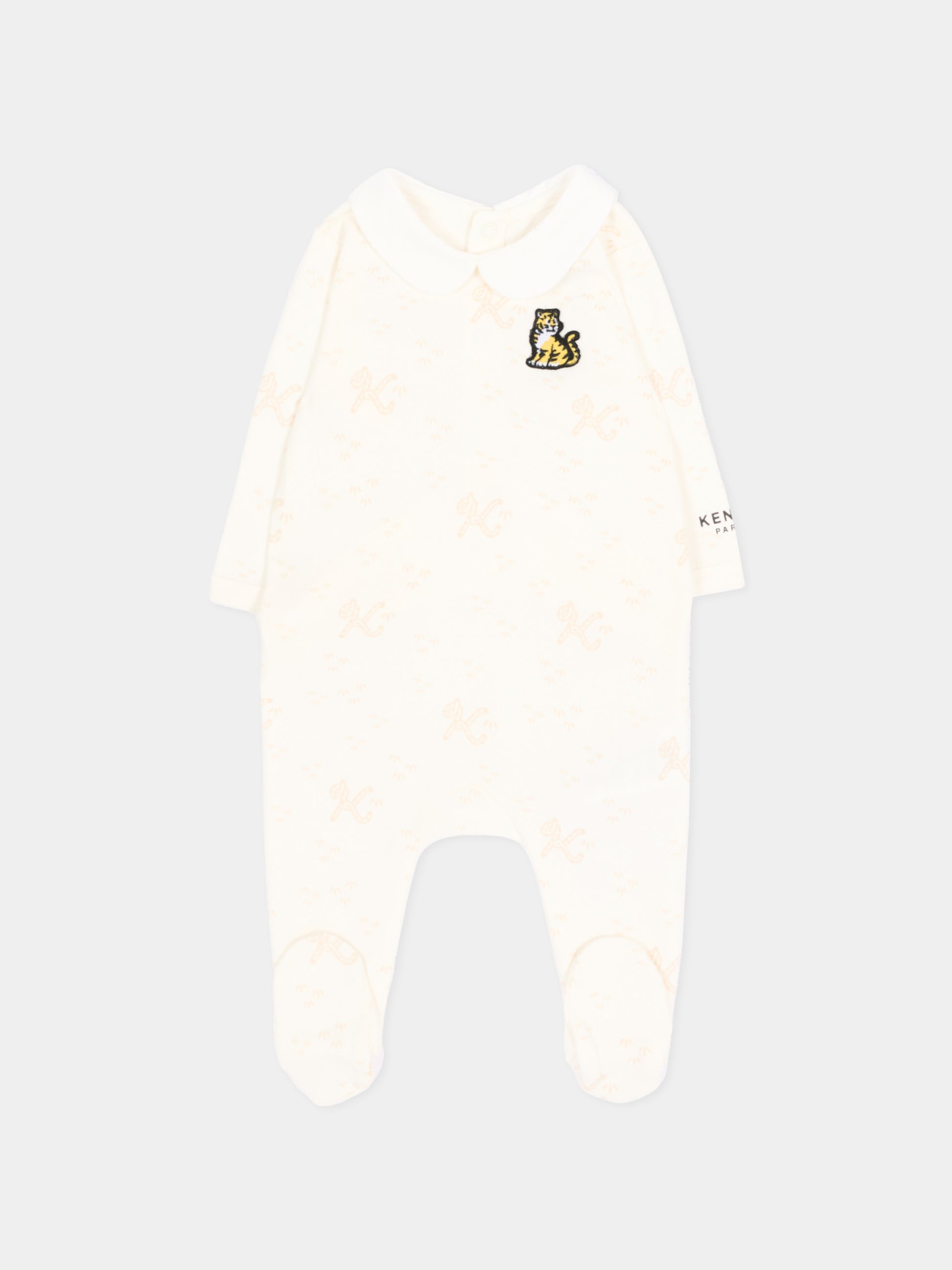 Set Tutine avorio per neonato con tigre,Kenzo Kids,K62079 117