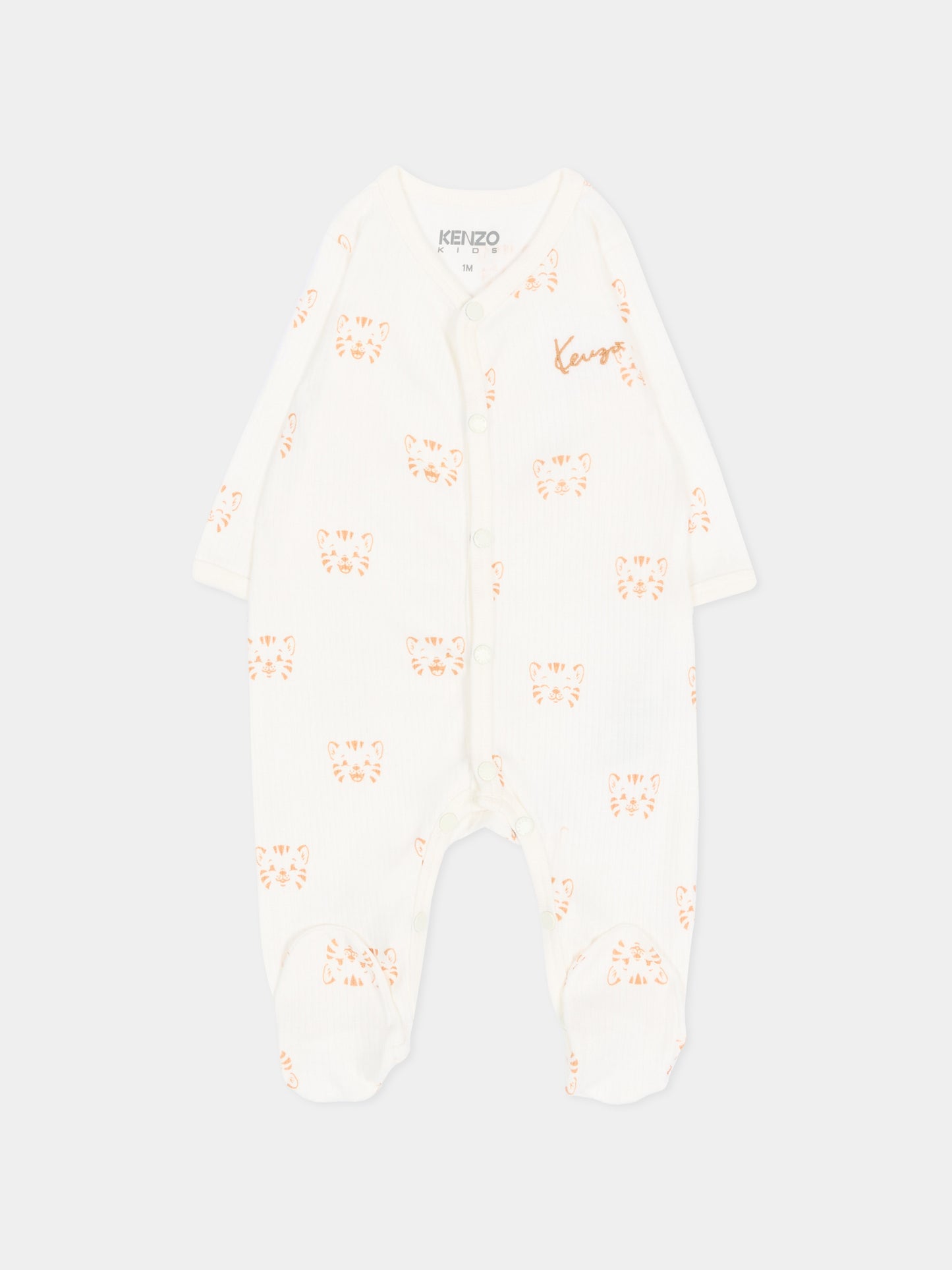Set tutina avorio per neonati  con tigri,Kenzo Kids,K62088 117