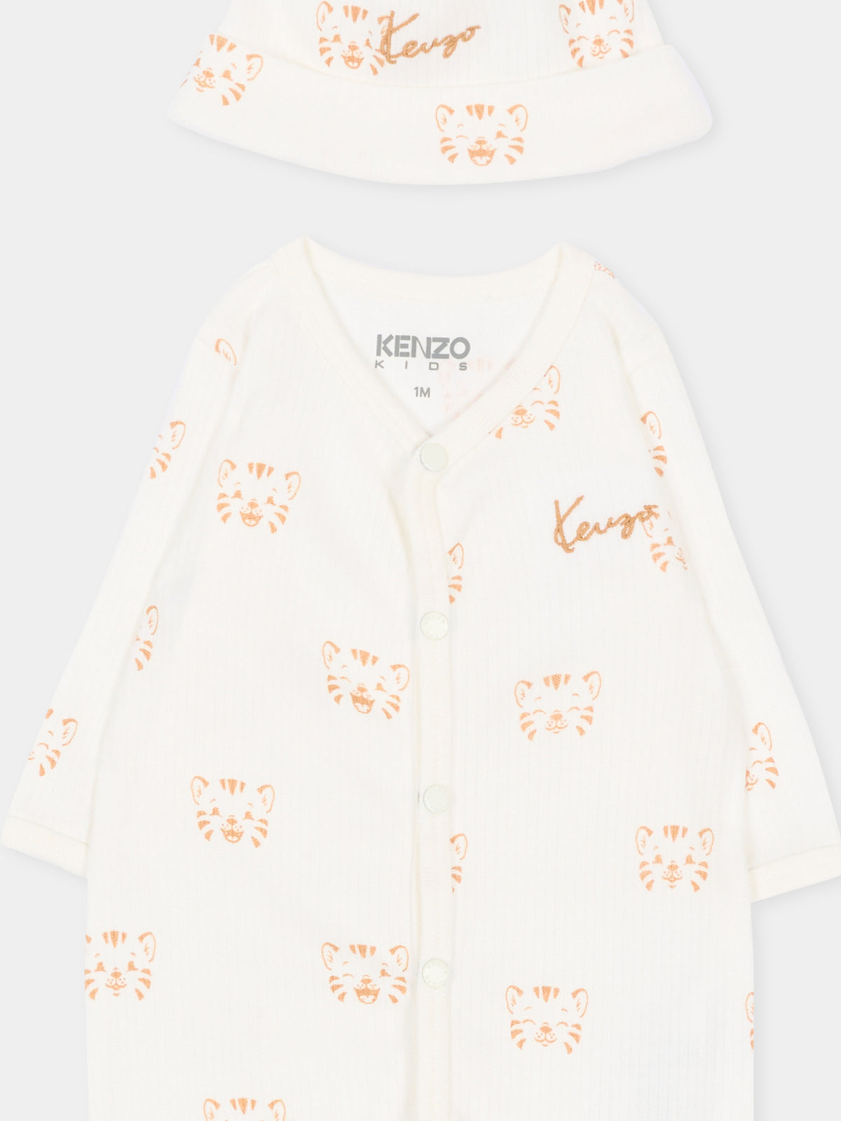 Set tutina avorio per neonati  con tigri,Kenzo Kids,K62088 117