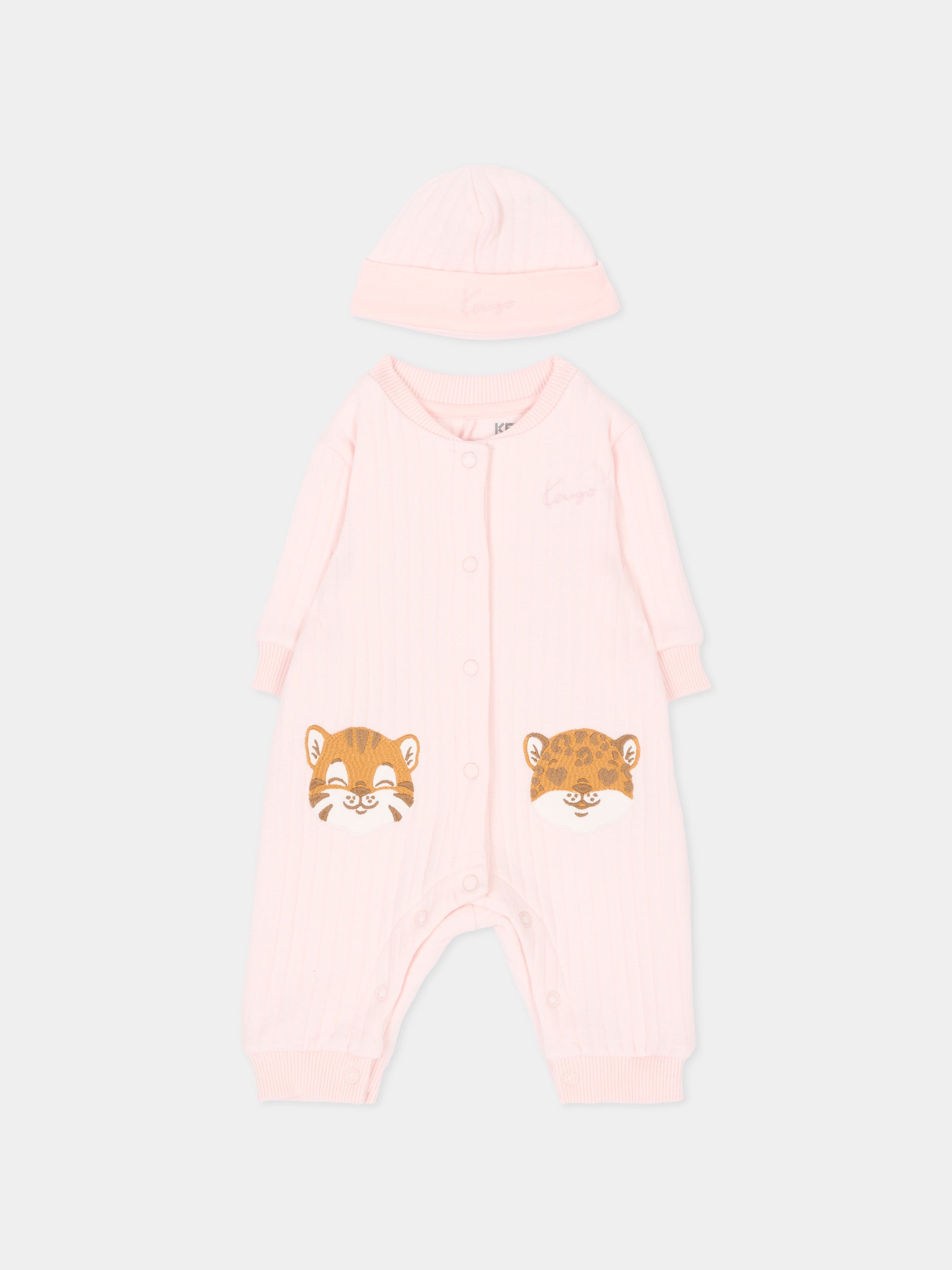 Set tutina rosa per neonata con tigri,Kenzo Kids,K62092 43B