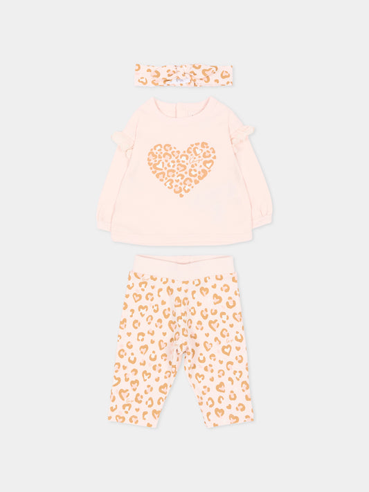 Completo nascita rosa per neonata con cuore,Kenzo Kids,K62096 43B