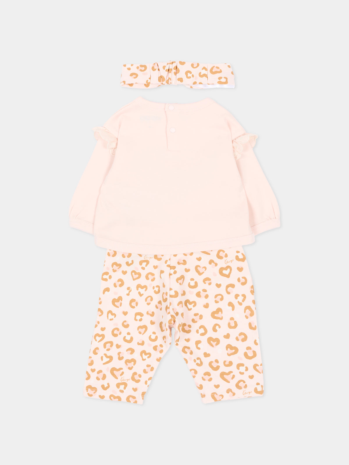 Completo nascita rosa per neonata con cuore,Kenzo Kids,K62096 43B