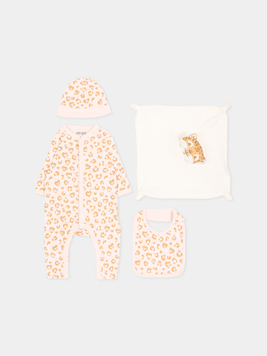 Set Tutine rosa per neonata stampato,Kenzo Kids,K62098 43B