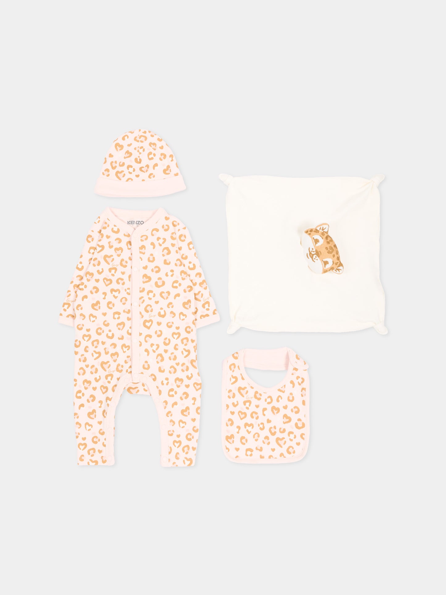 Set Tutine rosa per neonata stampato,Kenzo Kids,K62098 43B