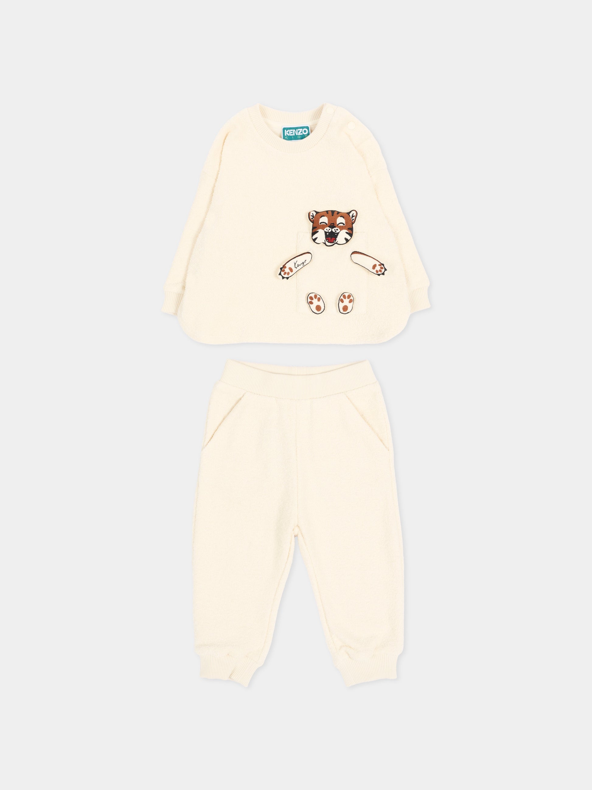 Completo sportivo lungo avorio Tiger,Kenzo Kids,K62101 21G