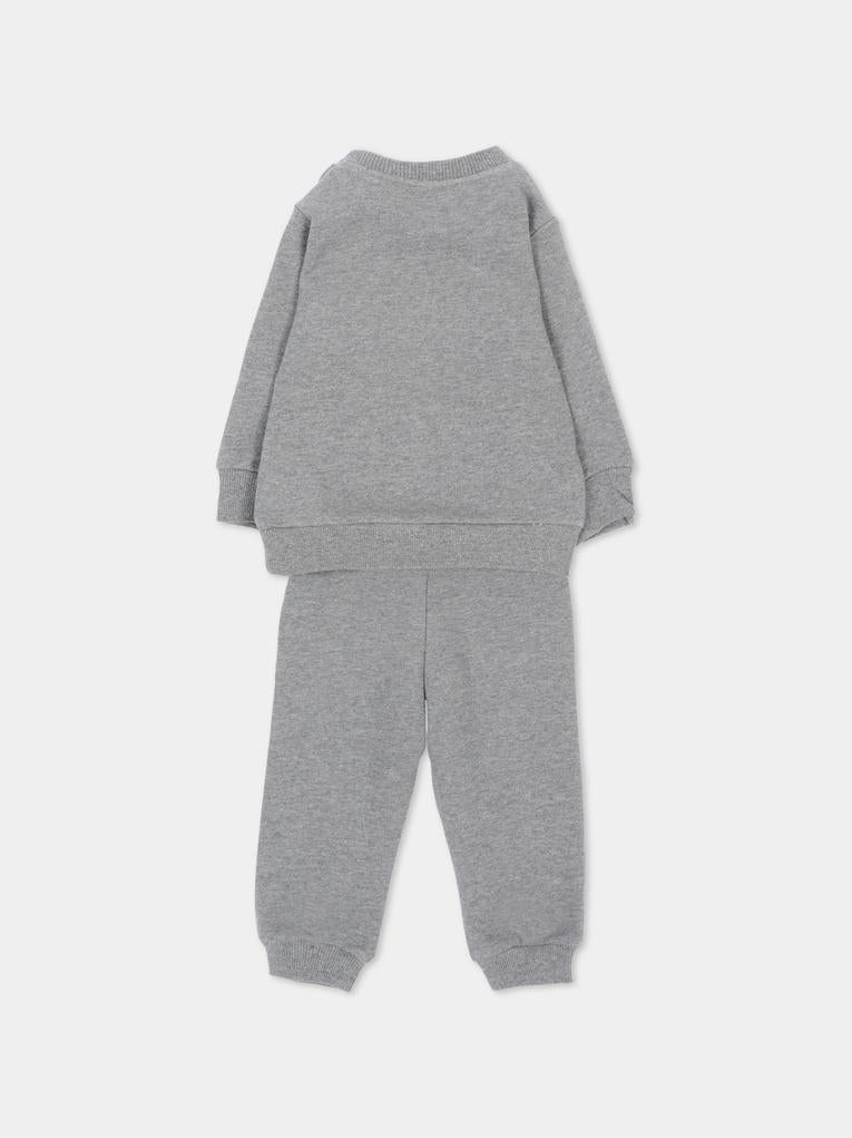 Completo sportivo lungo grigio per neonato con tigre,Kenzo Kids,K62102 A29