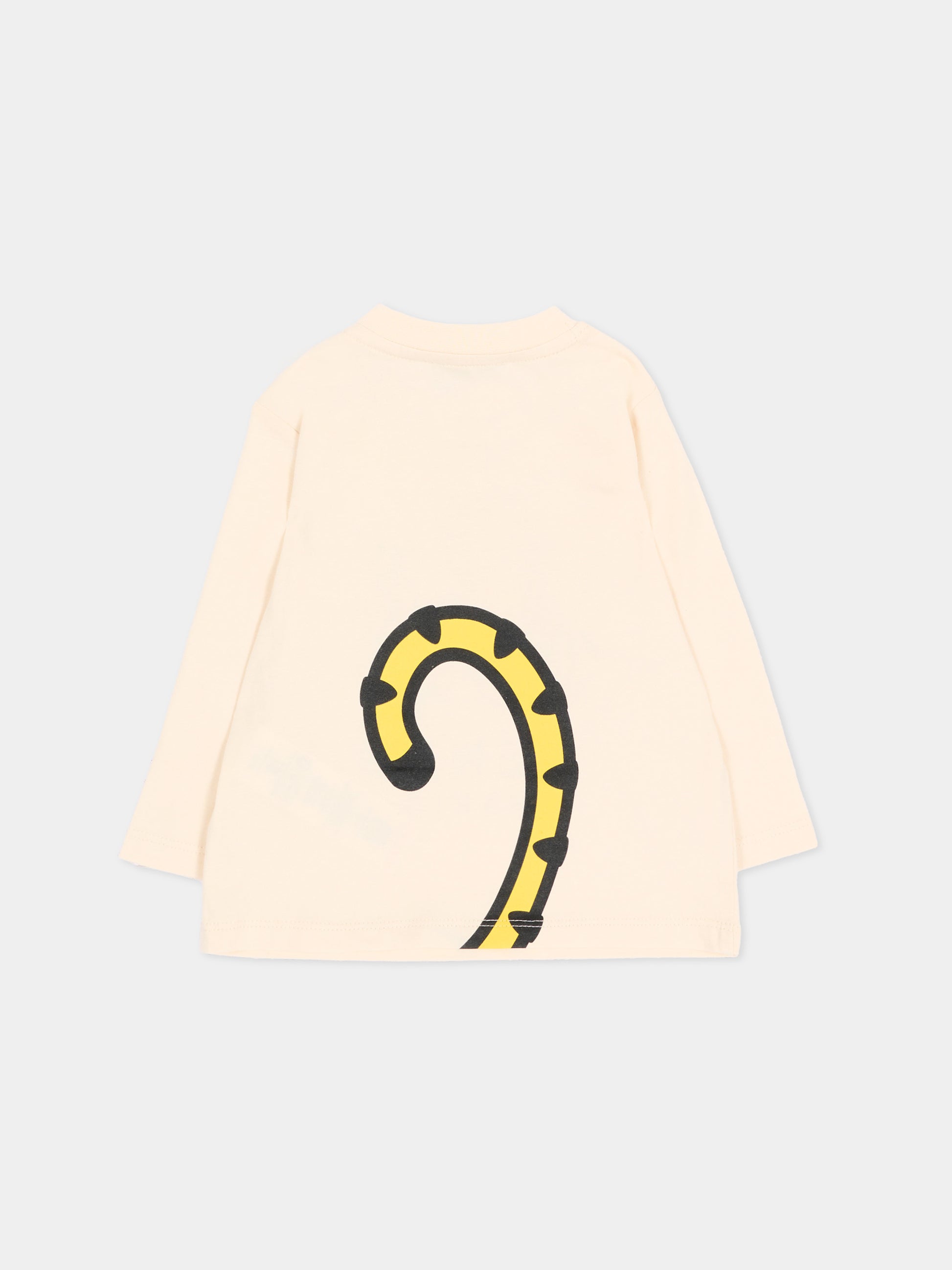 T-shirt a manica lunga avorio per neonato con tigre,Kenzo Kids,K62111 21G