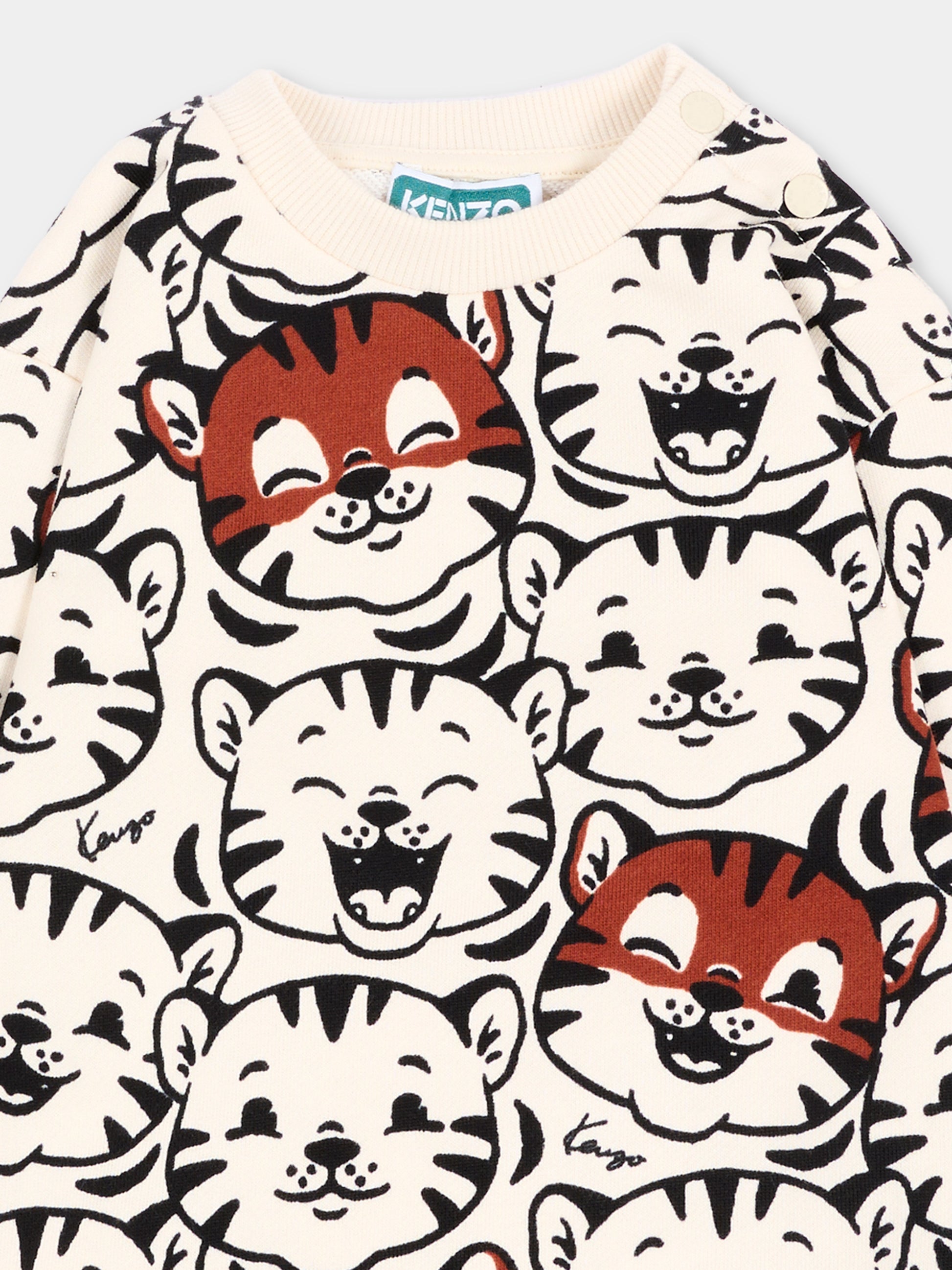 Vestito a manica lunga avorio con guanti,Kenzo Kids,K62119 21G