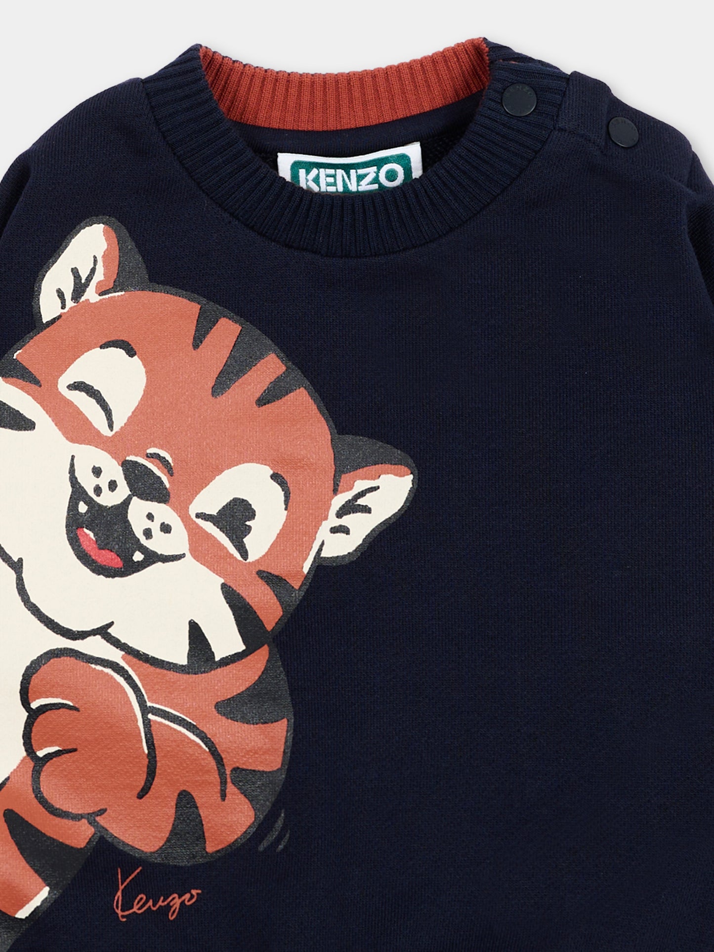 Felpa blu per neonato con tigre,Kenzo Kids,K62134 845