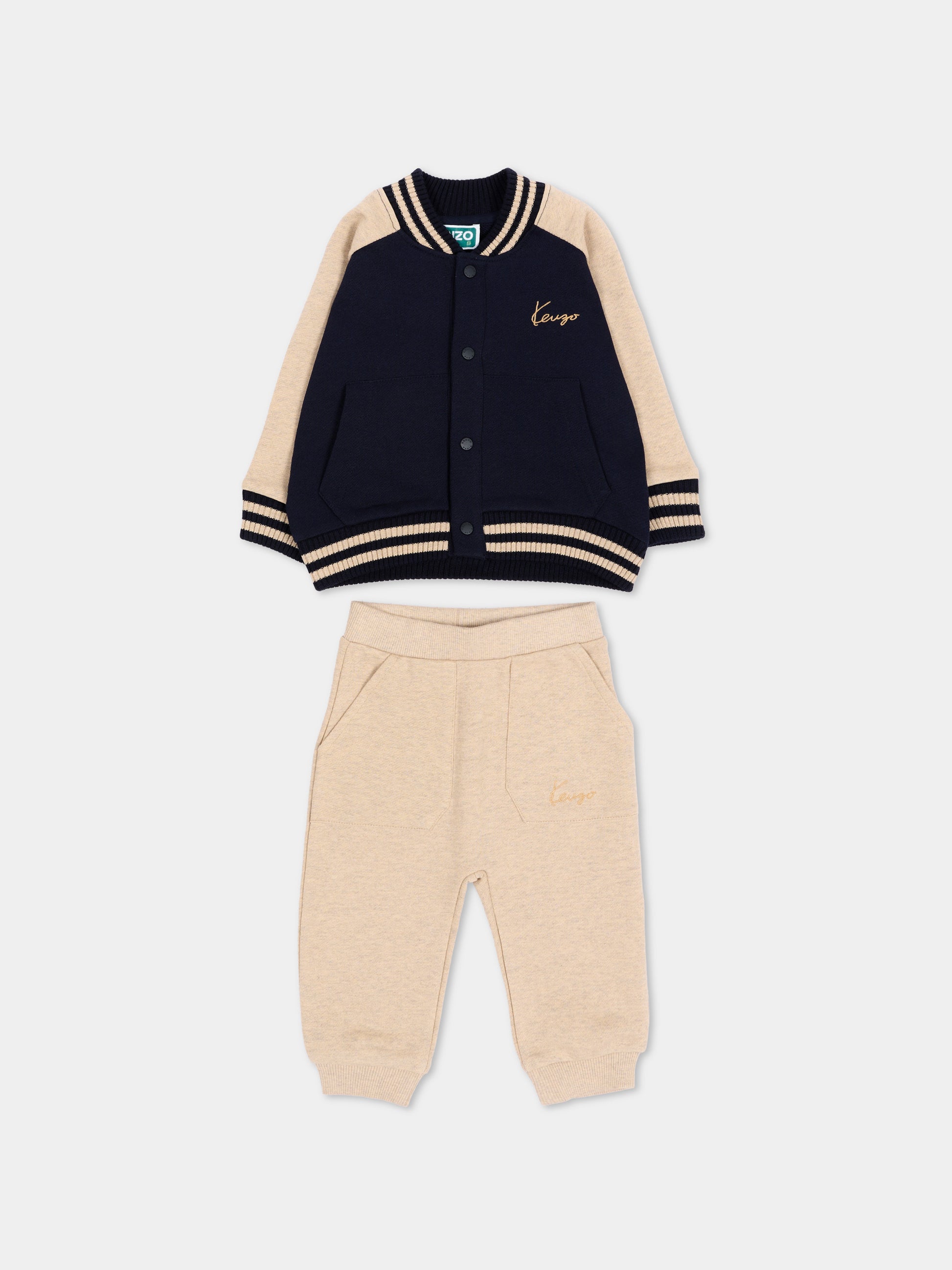 Completo sportivo lungo blu con tigre,Kenzo Kids,K62135 230