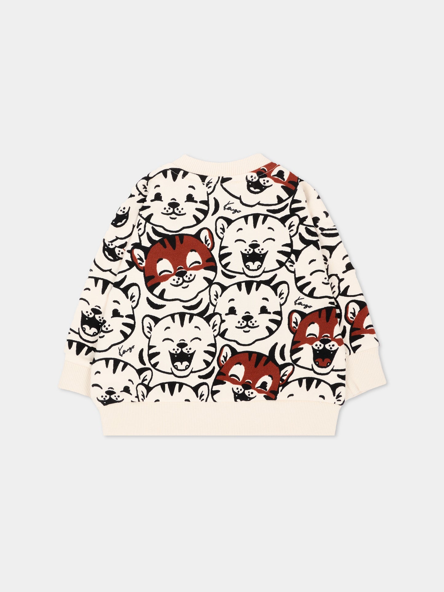 Felpa avorio per neonati con tigri,Kenzo Kids,K62137 21G