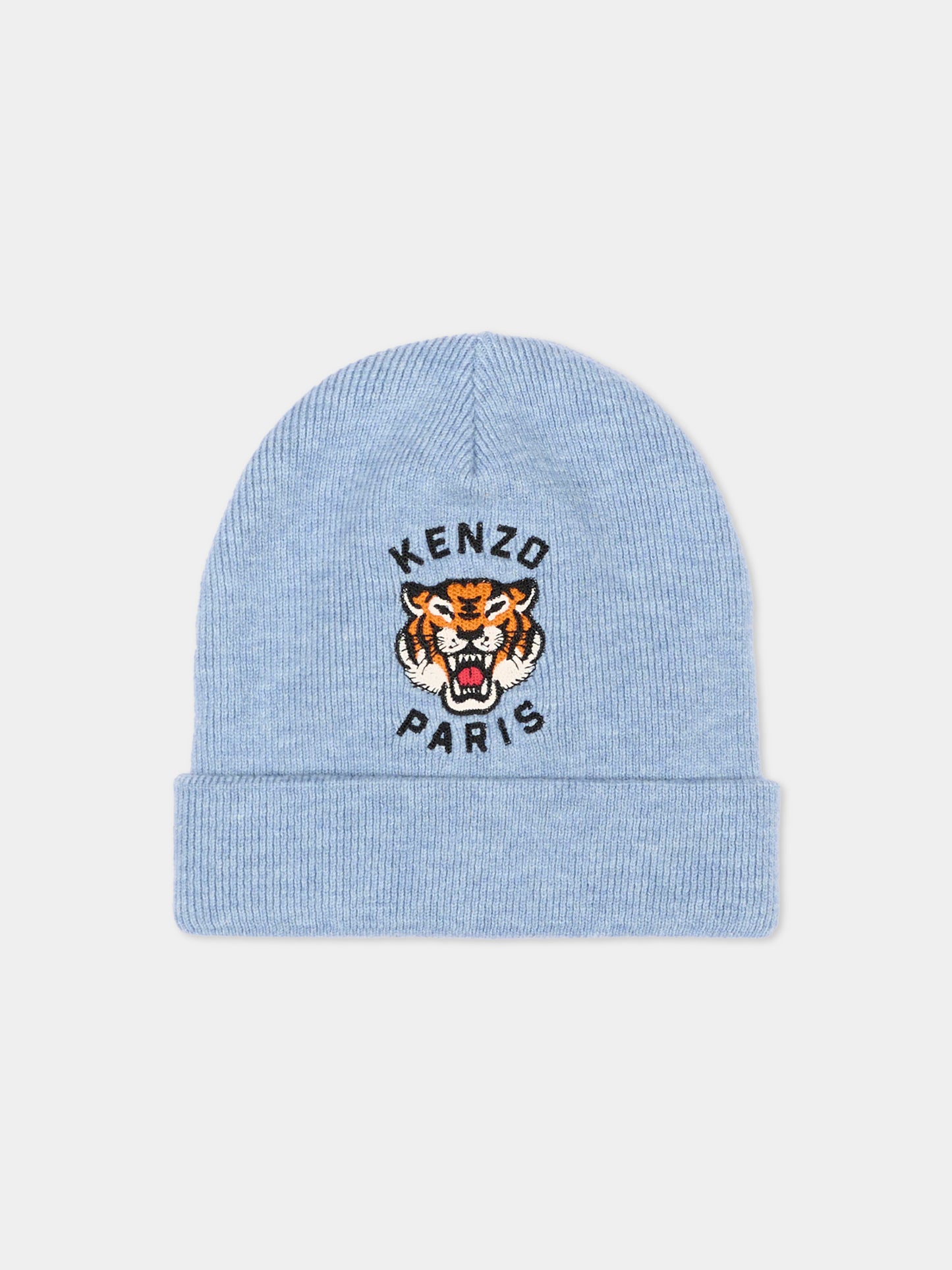 Berretto azzurro per bambino con logo,Kenzo Kids,K62156 77E