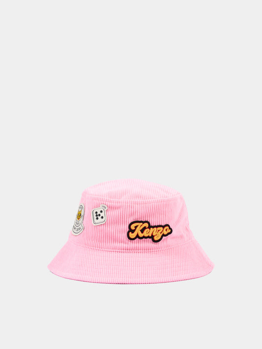 Cloche rosa per bambina con logo,Kenzo Kids,K62158 45A