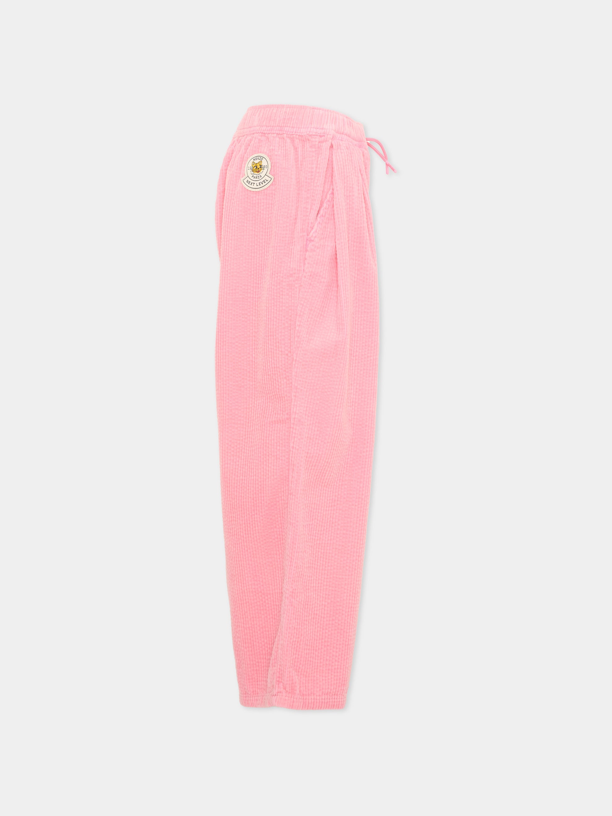 Pantalone rosa per bambina con logo,Kenzo Kids,K62161 45A