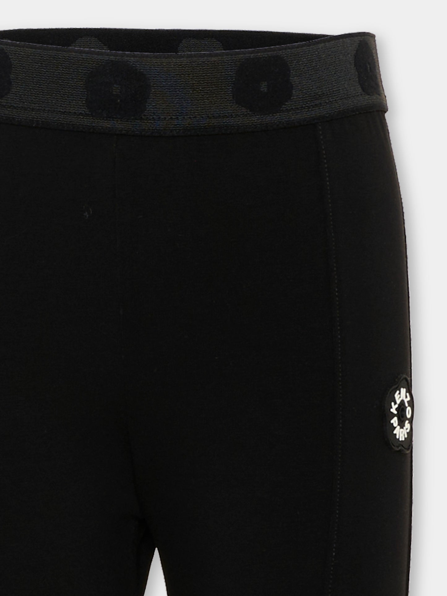 Leggings neri per bambina con logo,Kenzo Kids,K62187 09B