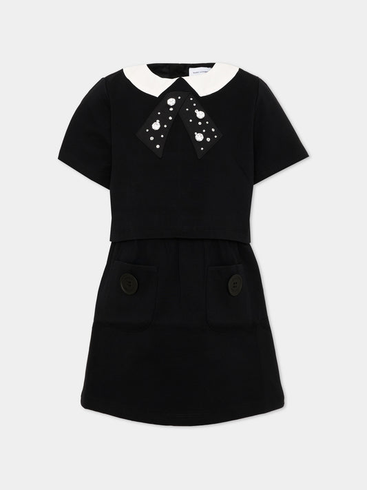 Vestito a manica corta nero con fiocco,Marc Jacobs,W60974 09B