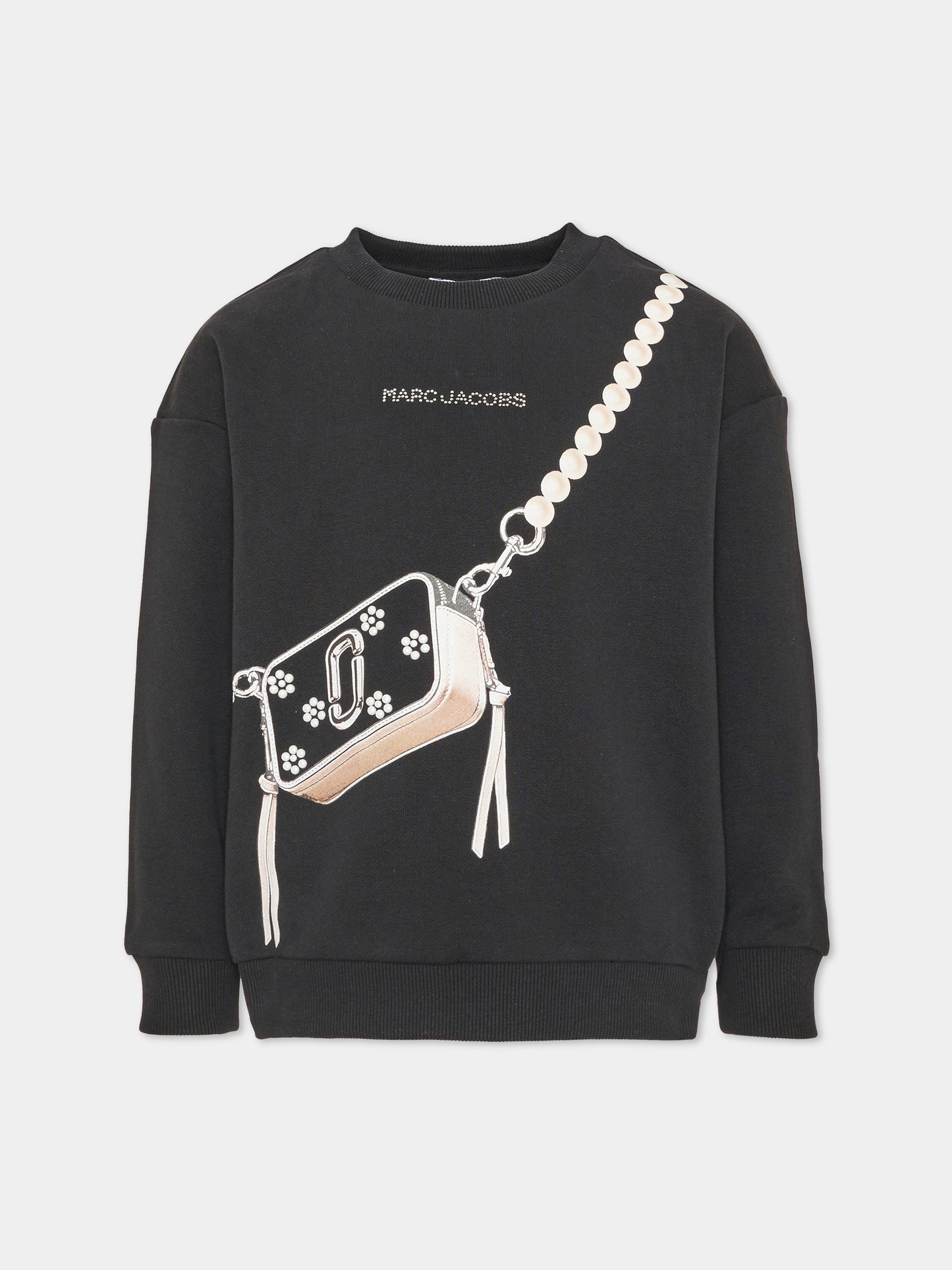 Felpa girocollo nera per bambina,Marc Jacobs,W61005 09B