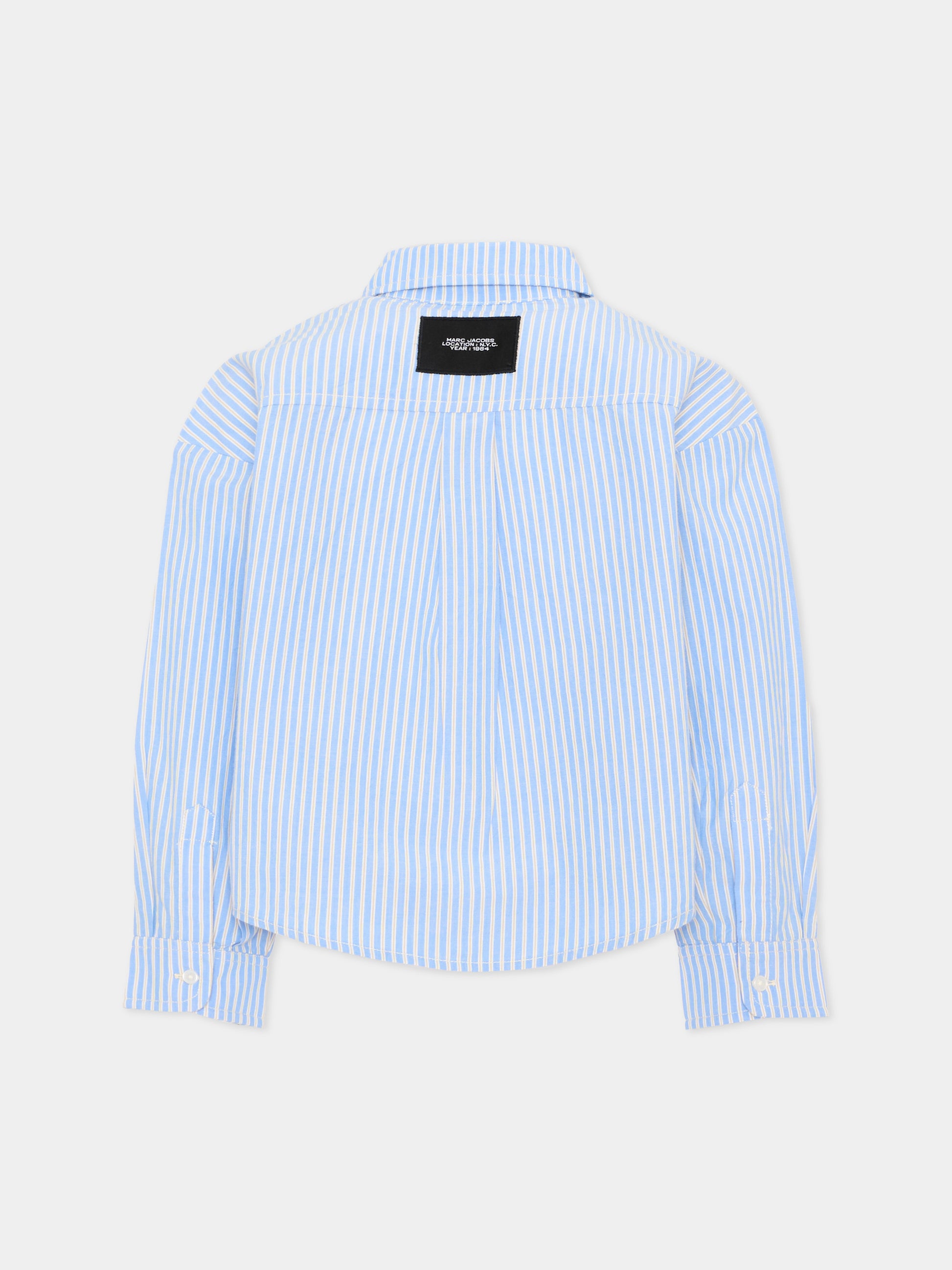 Camicia a manica lunga azzurra per bambina rigata,Marc Jacobs,W61017 794