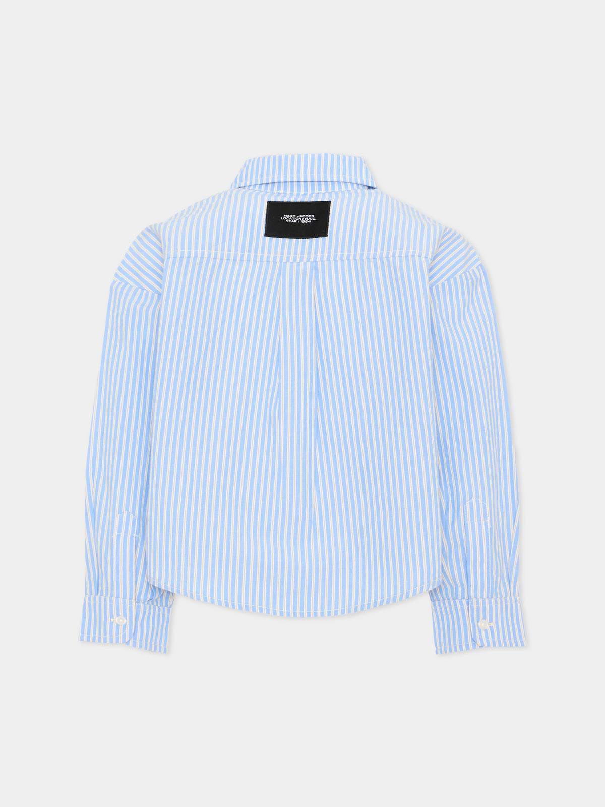 Camicia a manica lunga azzurra per bambina rigata,Marc Jacobs,W61017 794