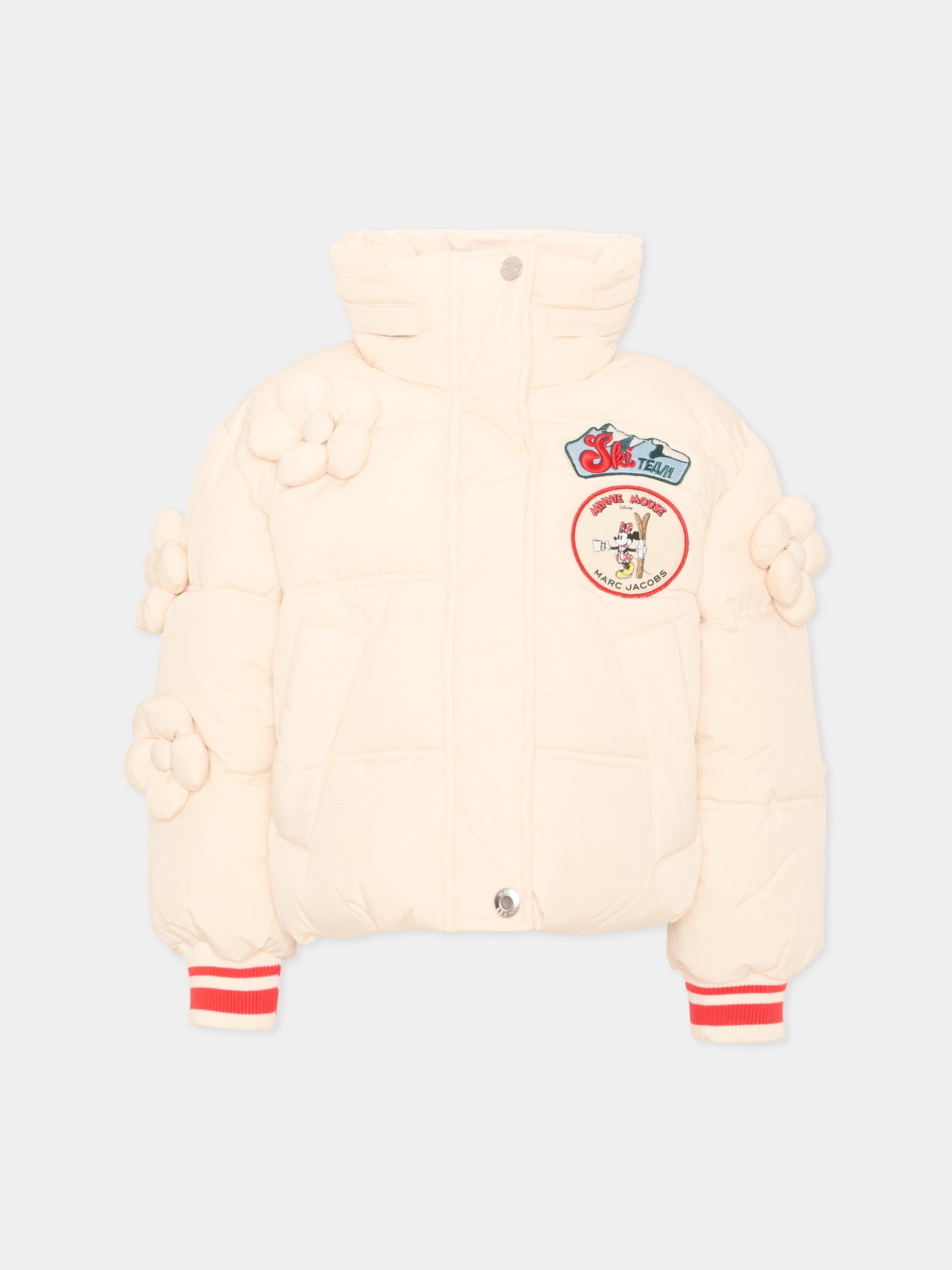 Piumino avorio per bambina con patch,Marc Jacobs,W61024 148