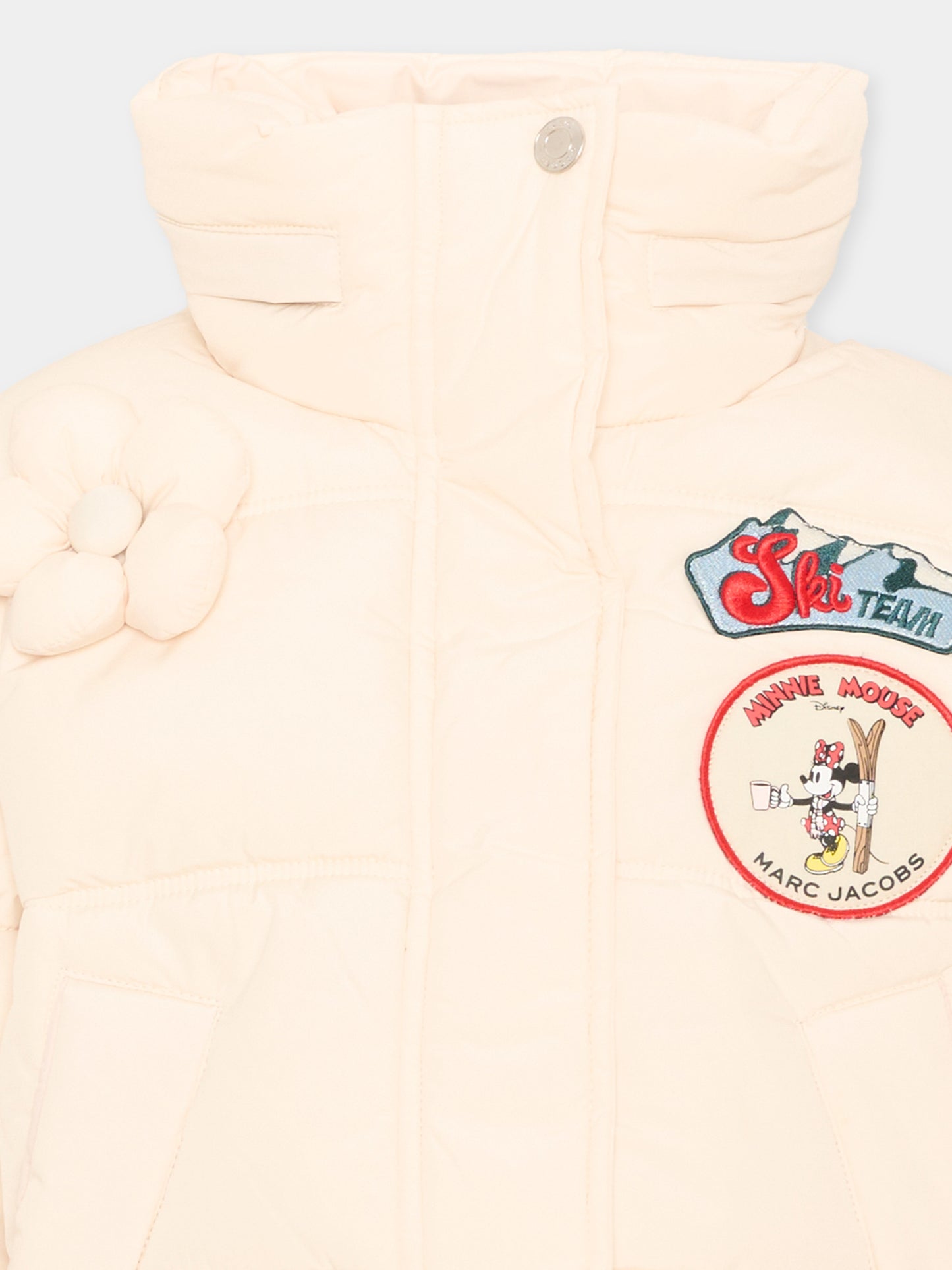 Piumino avorio per bambina con patch,Marc Jacobs,W61024 148