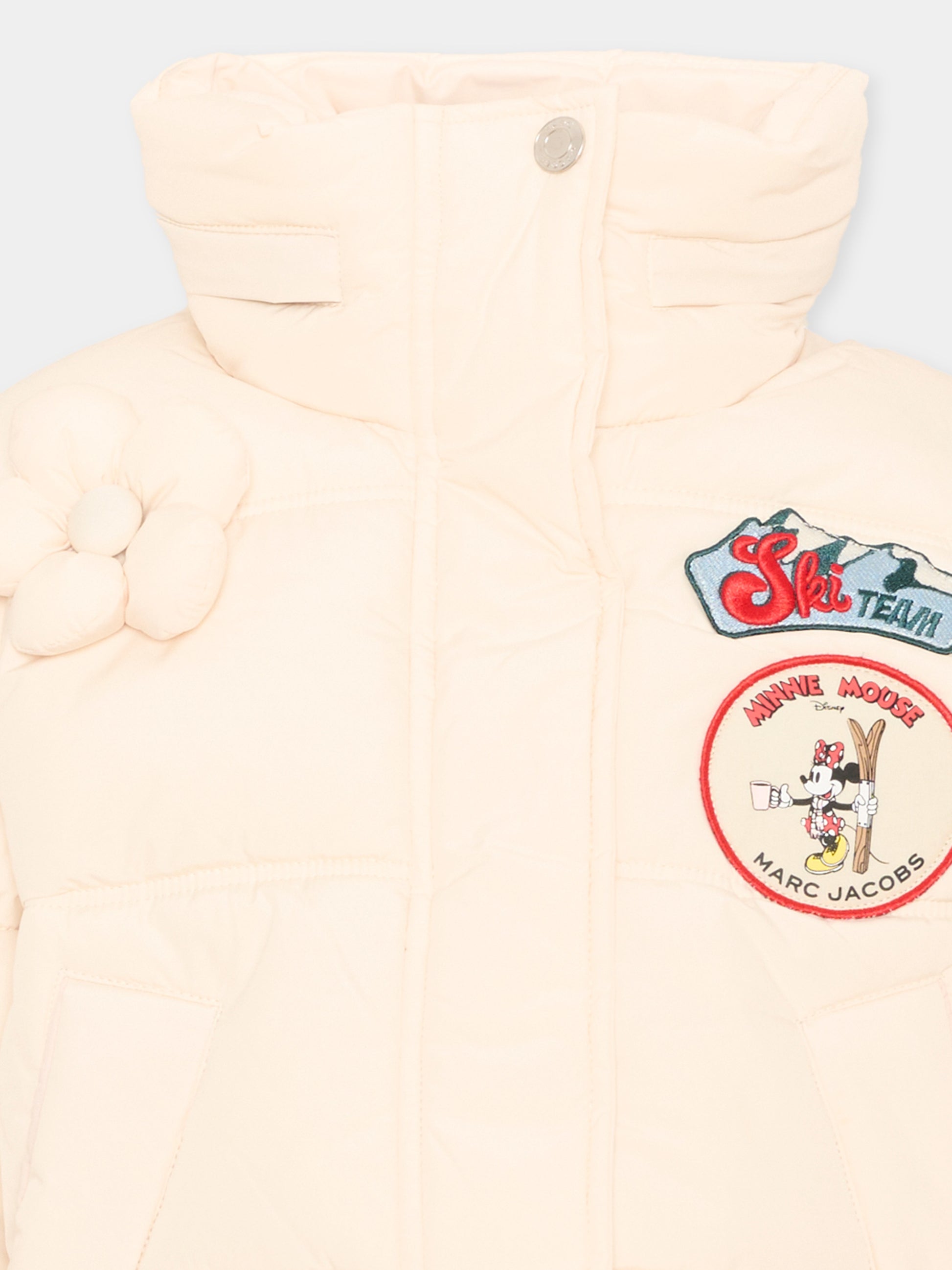 Piumino avorio per bambina con patch,Marc Jacobs,W61024 148
