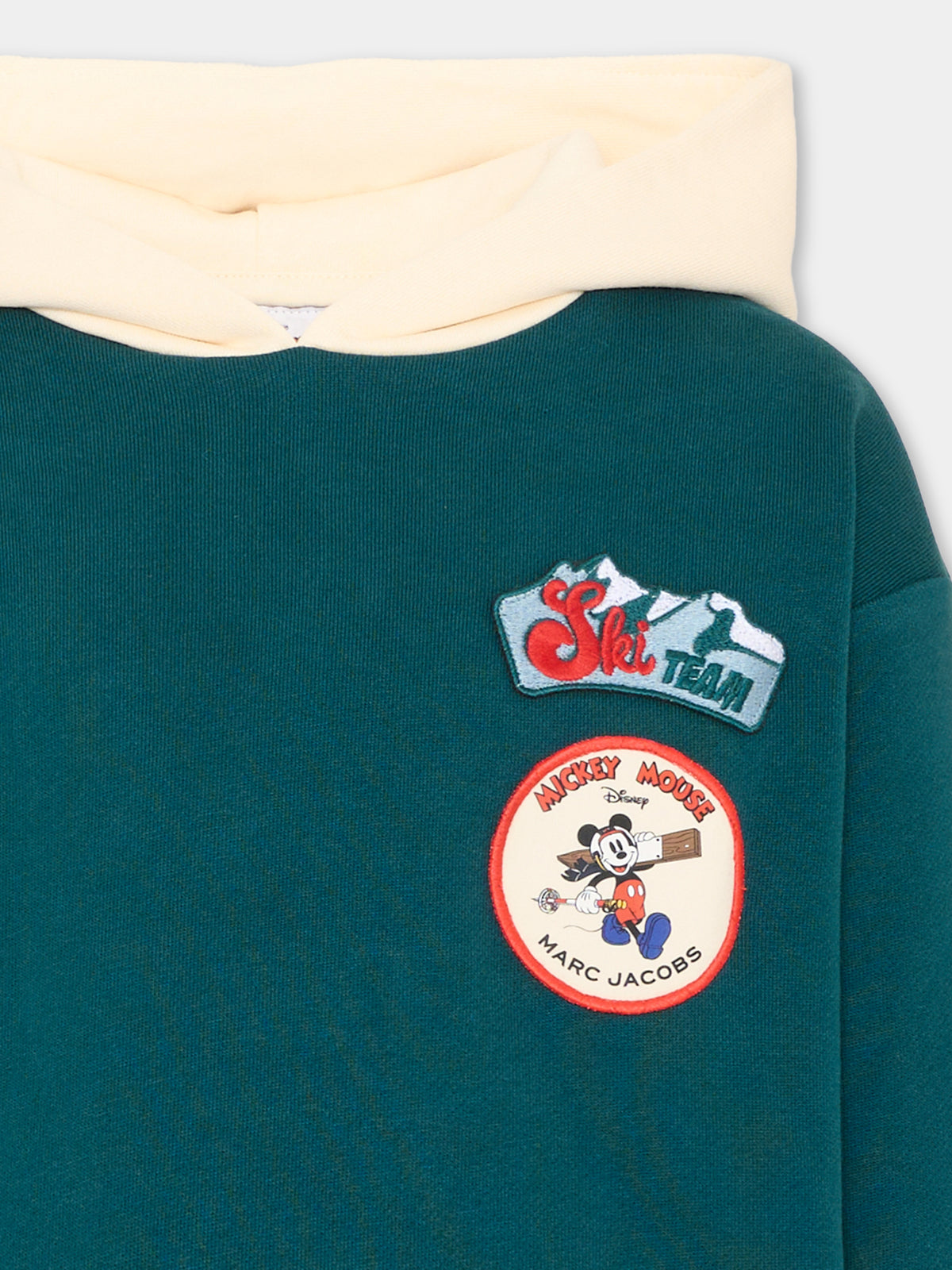 Felpa con cappuccio verde per bambino con patch,Marc Jacobs,W61064 668