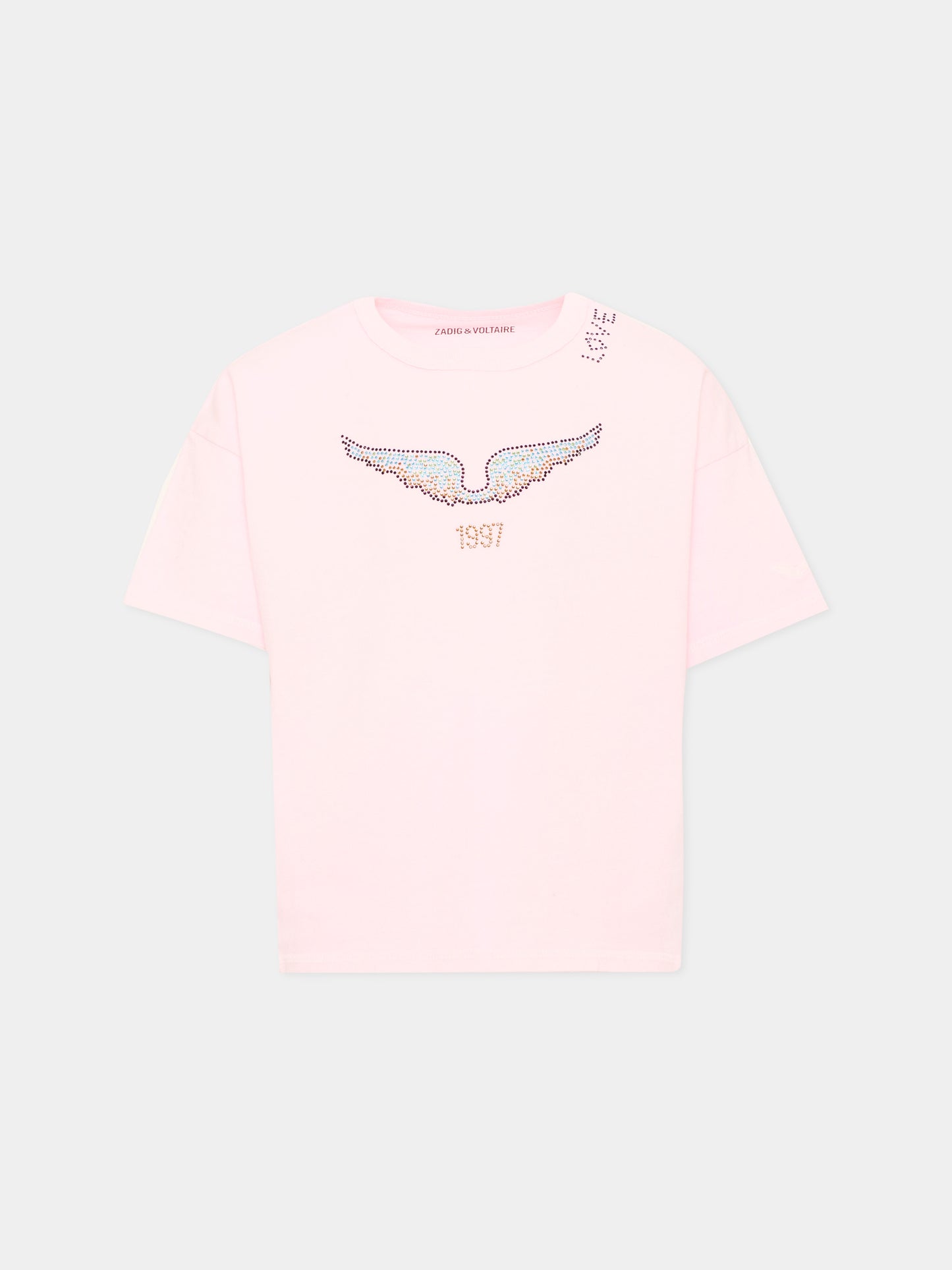 T-shirt rosa per bambina con logo,Zadig & Voltaire Kids,X60791 44A