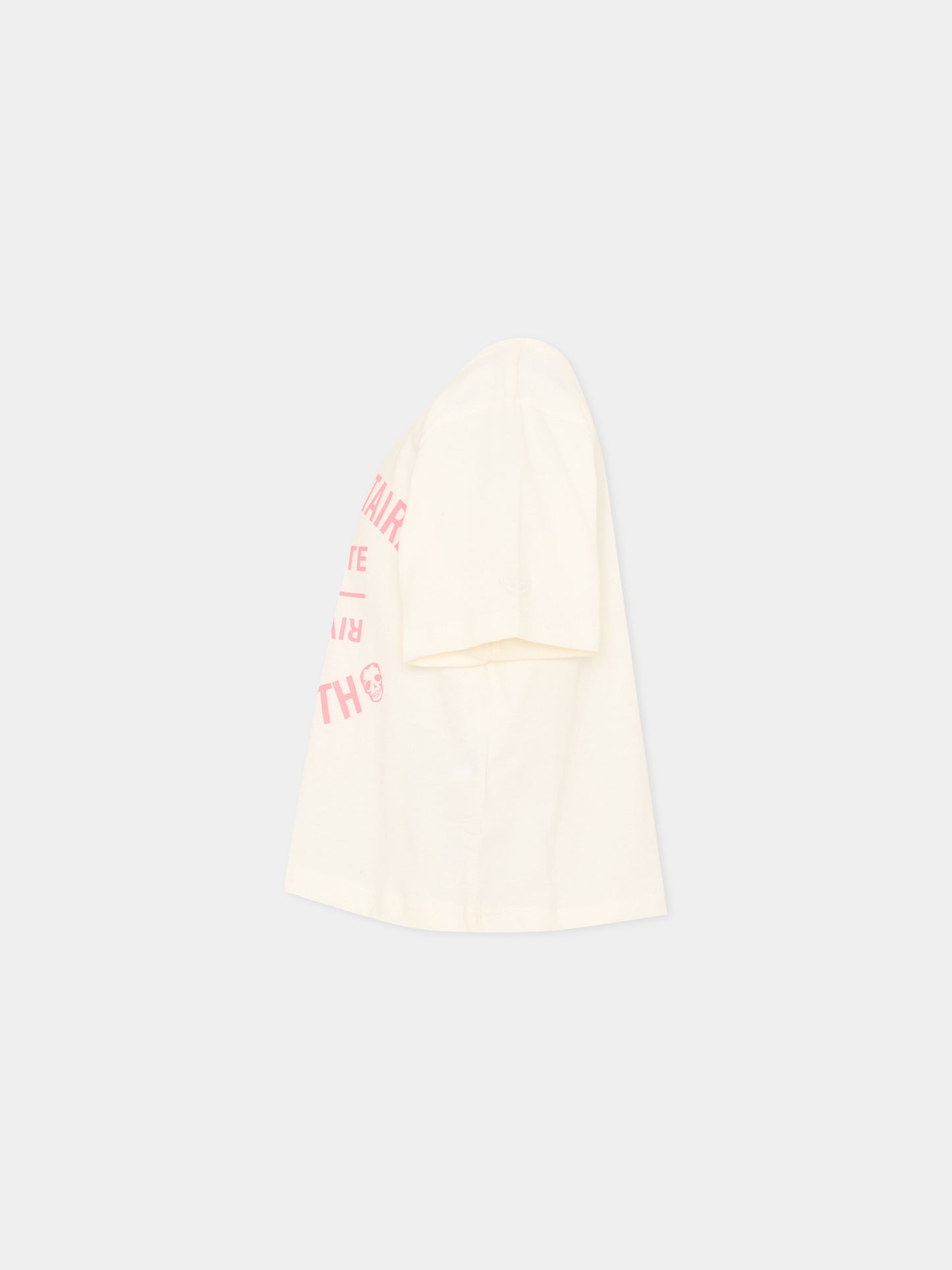 T-shirt avorio per bambina con logo,Zadig & Voltaire Kids,X60793 195