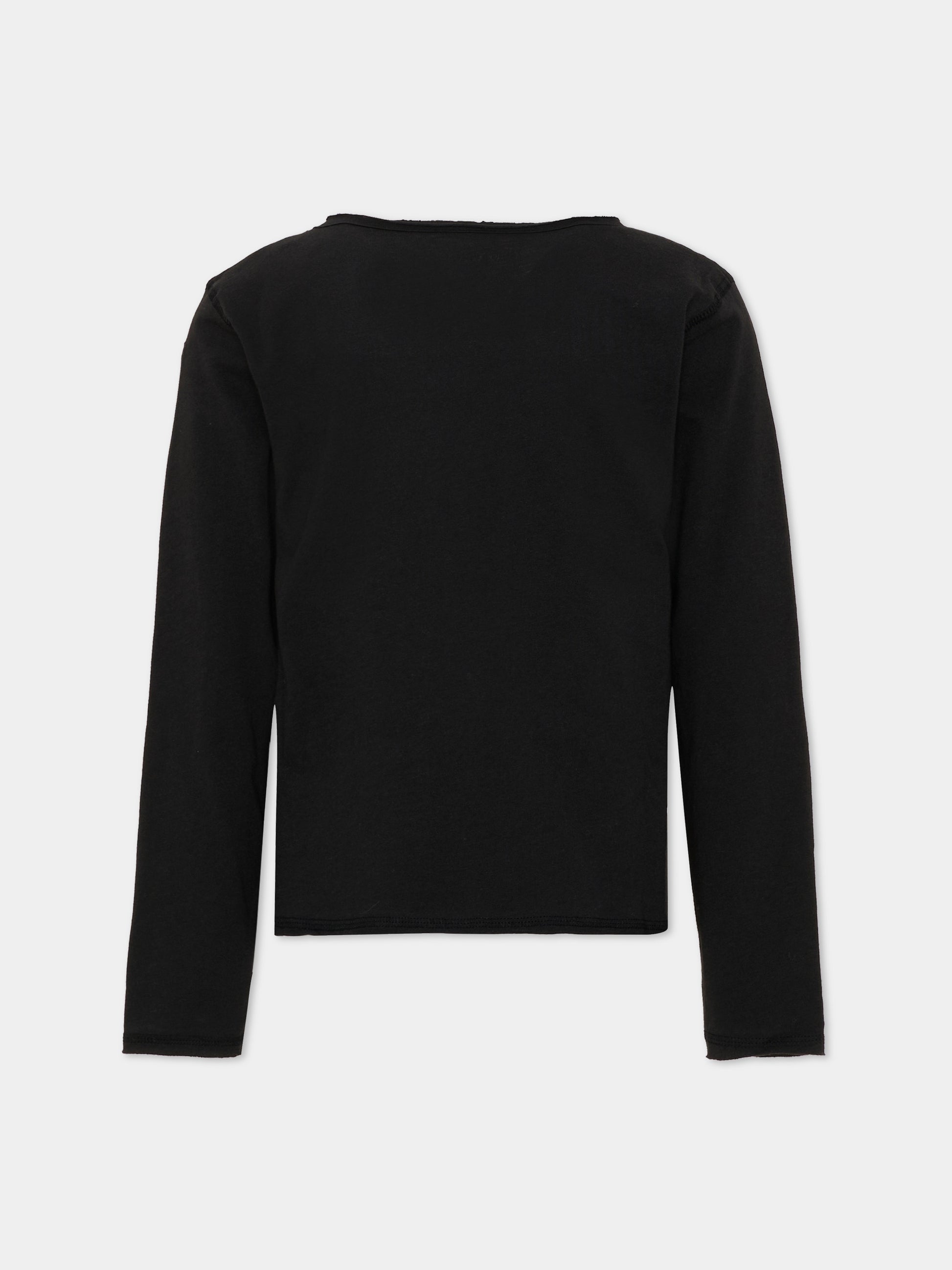 T-shirt nera per bambina con stampa,Zadig & Voltaire Kids,X60796 09B