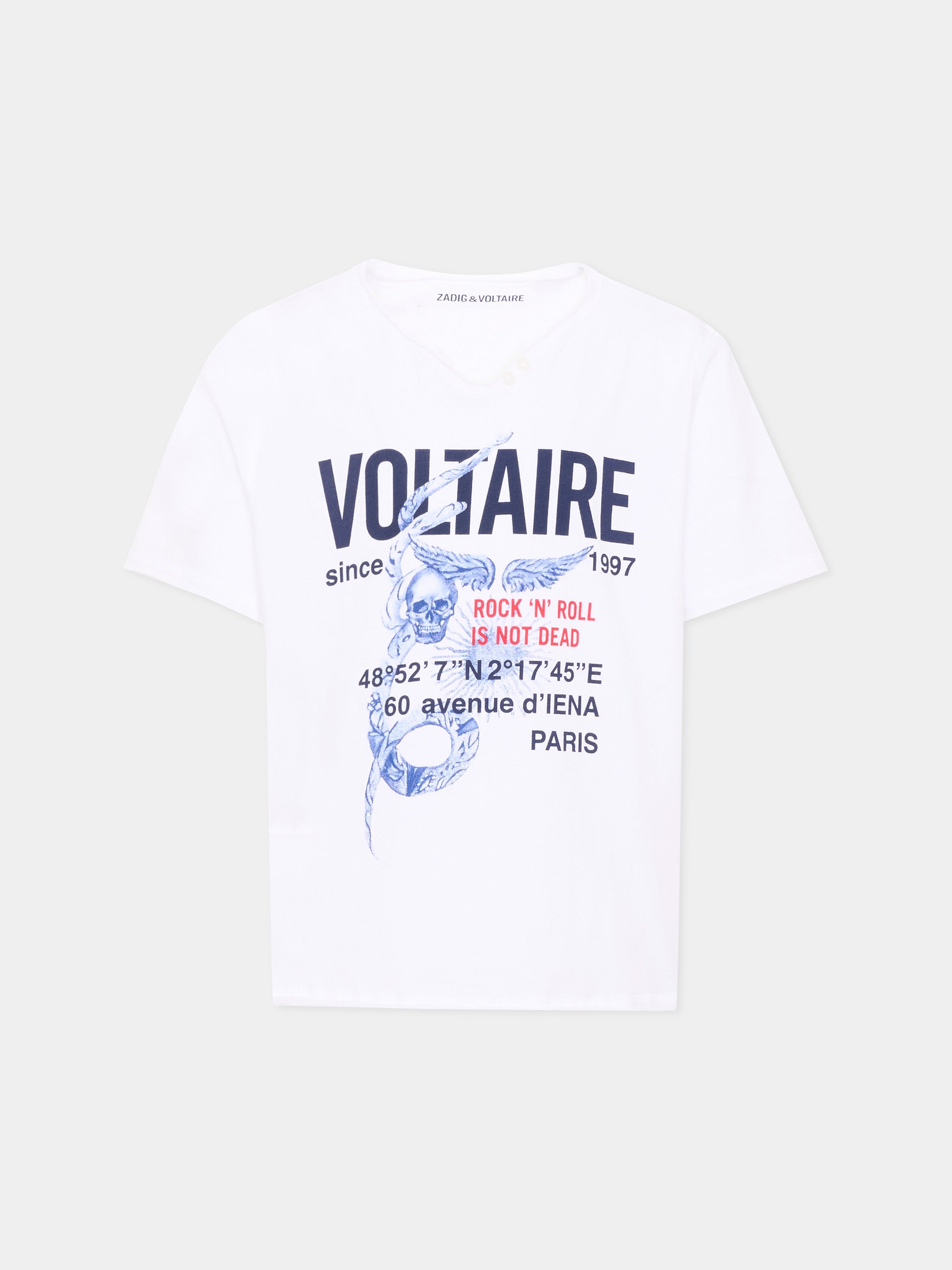 T-shirt bianca per bambino con logo,Zadig & Voltaire Kids,X60840 10P