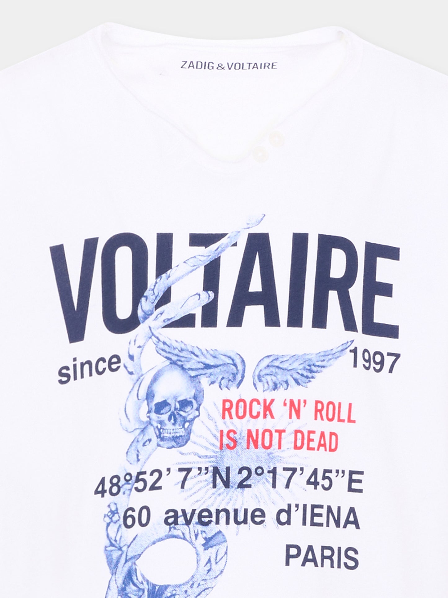 T-shirt bianca per bambino con logo,Zadig & Voltaire Kids,X60840 10P