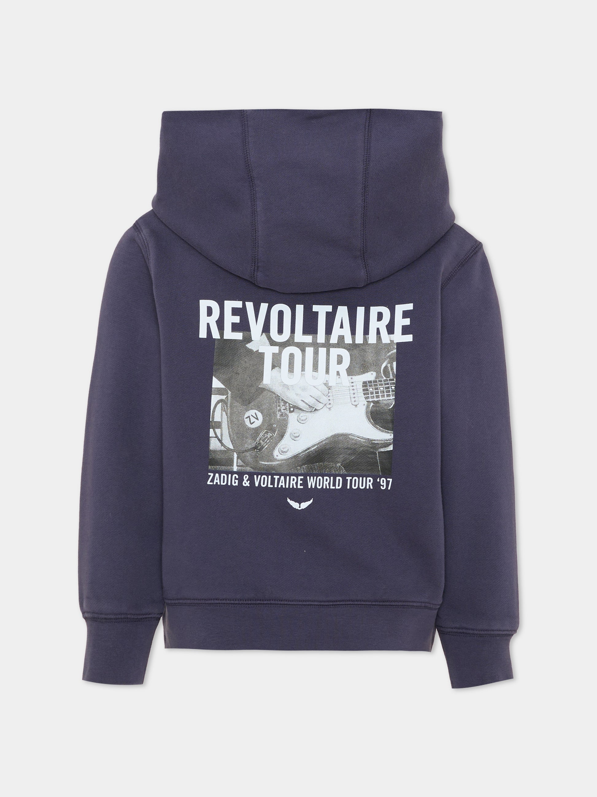 Felpa blu per bambino con logo,Zadig & Voltaire Kids,X60847 849