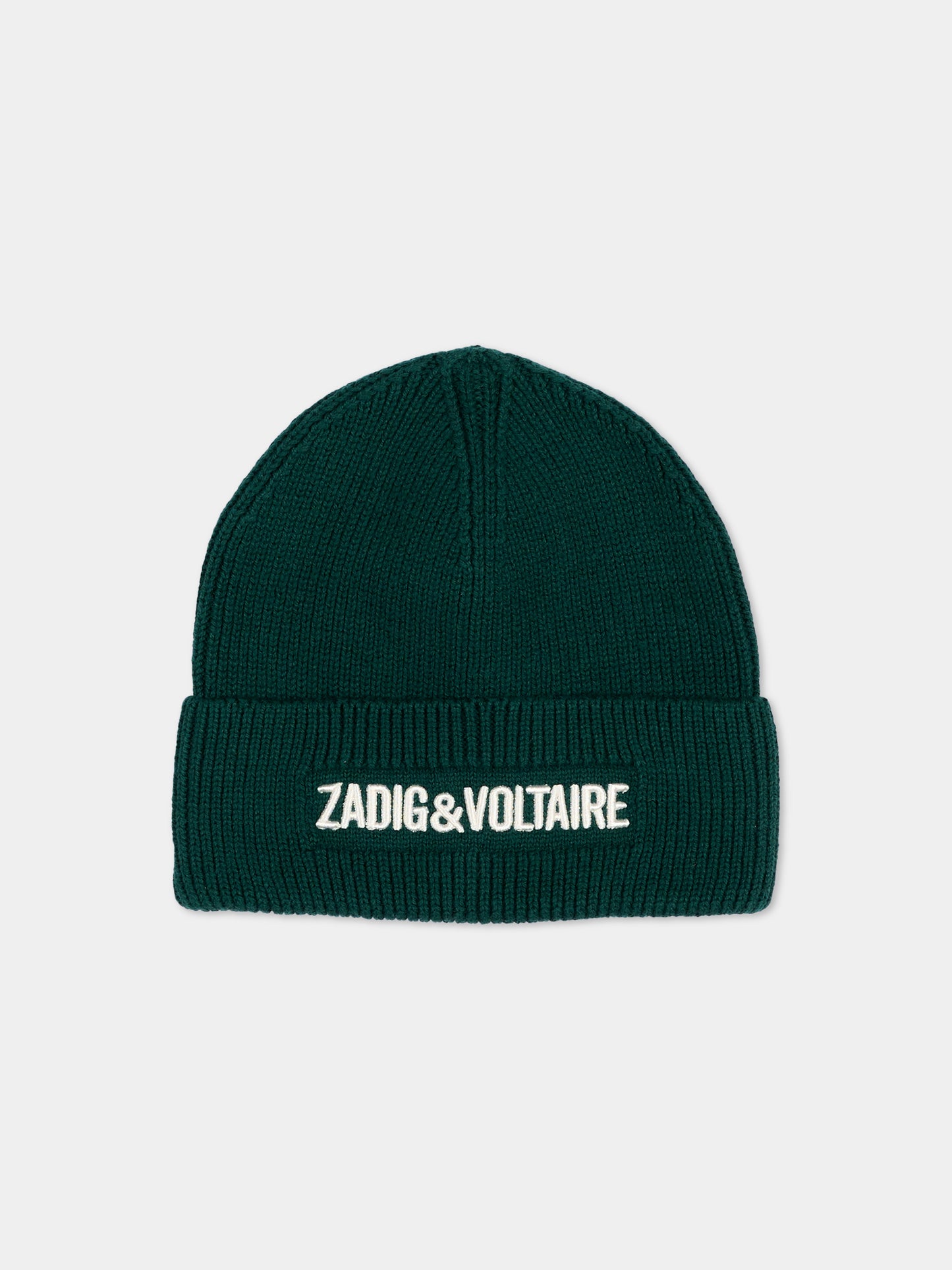 Berretto verde per bambini con logo,Zadig & Voltaire Kids,X60885 66H