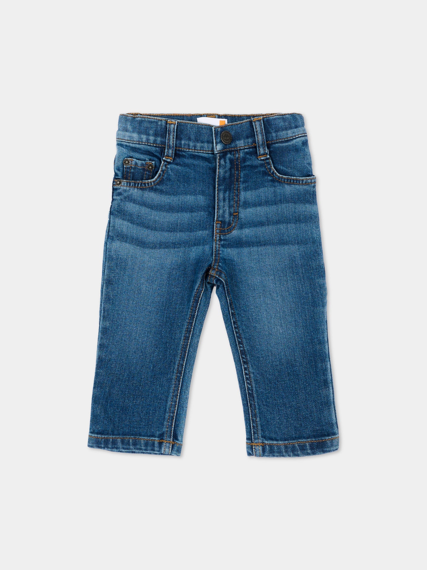 Jeans denim per neonato con patch logo,Timberland,T61033 Z06