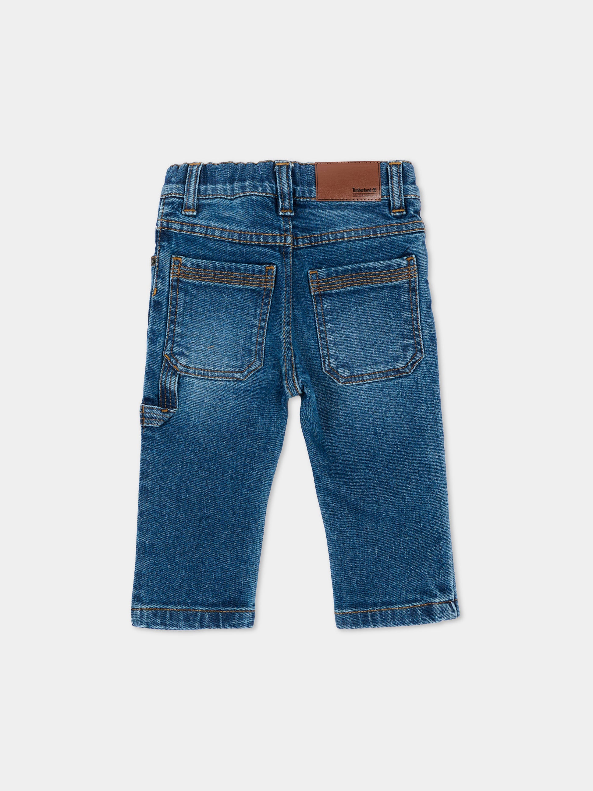 Jeans denim per neonato con patch logo,Timberland,T61033 Z06