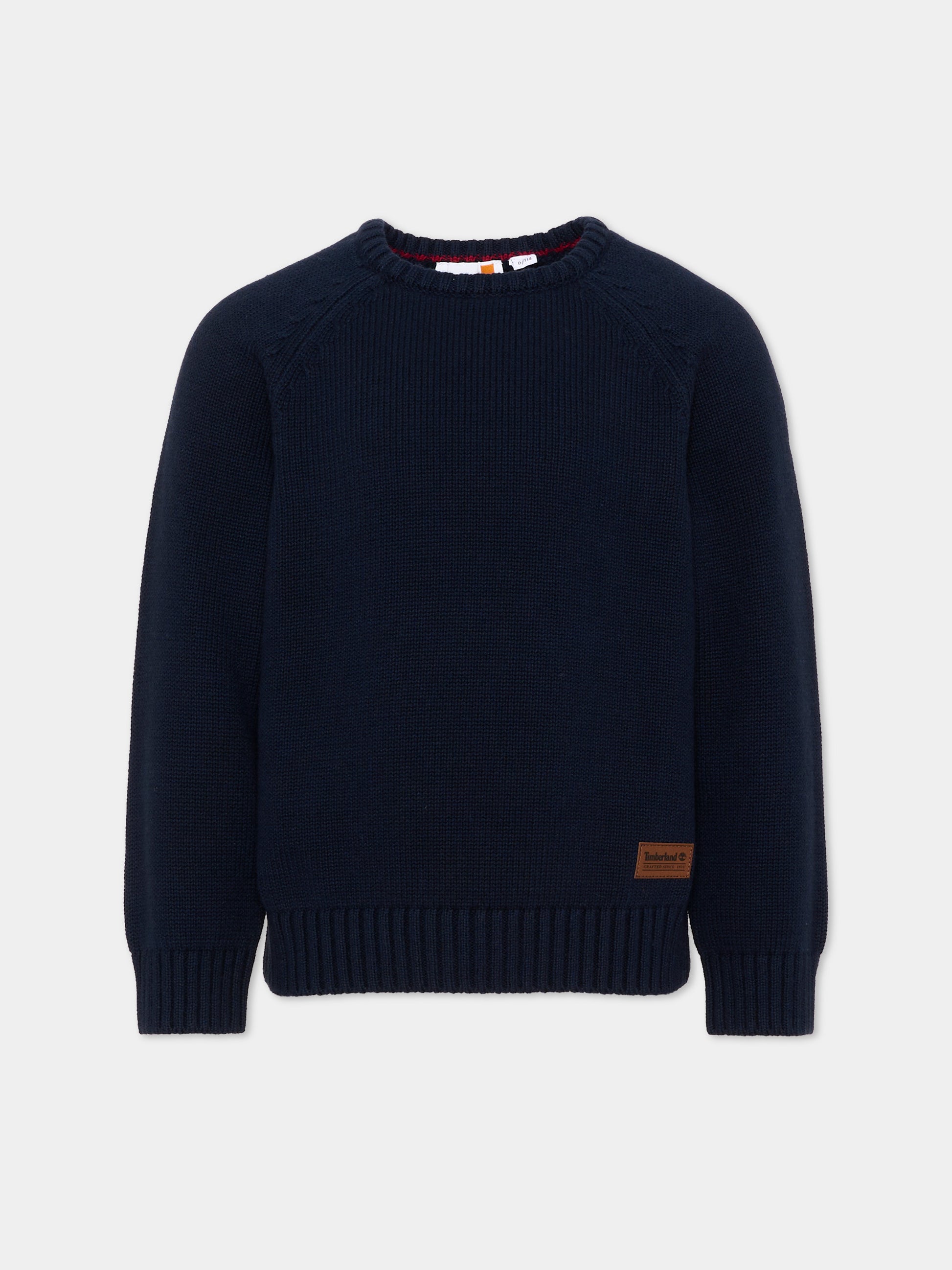 Maglione blu per bambino con logo,Timberland,T61081 849