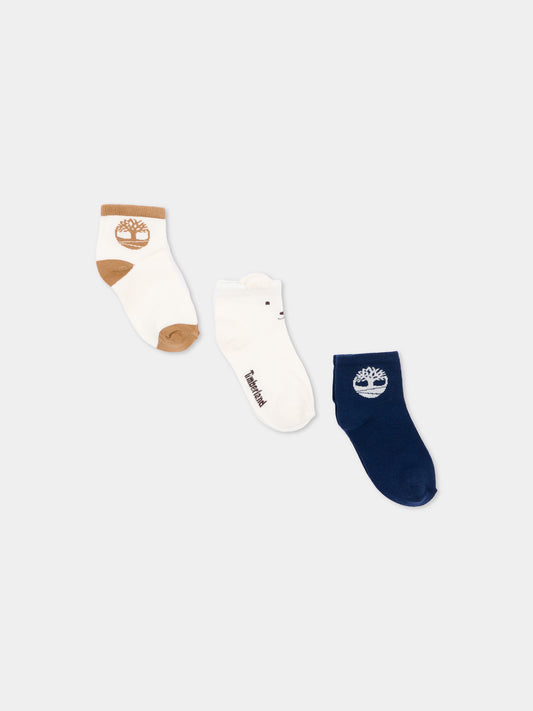 Calzini multicolor per neonato con logo,Timberland,T61094 127