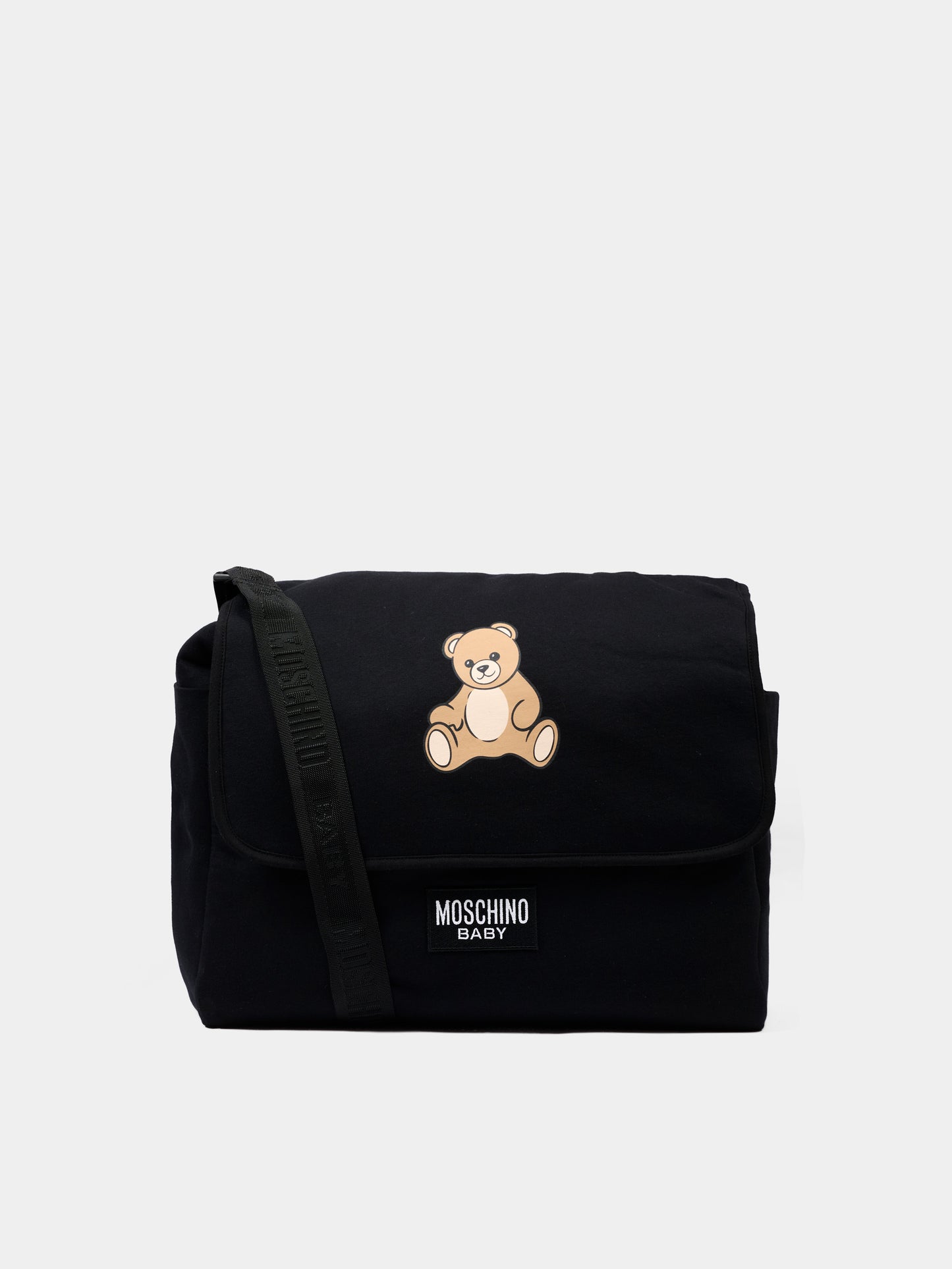 Borsa mamma nera per neonati con Teddy Bear,Moschino Kids,M5X03D LCA40 60100