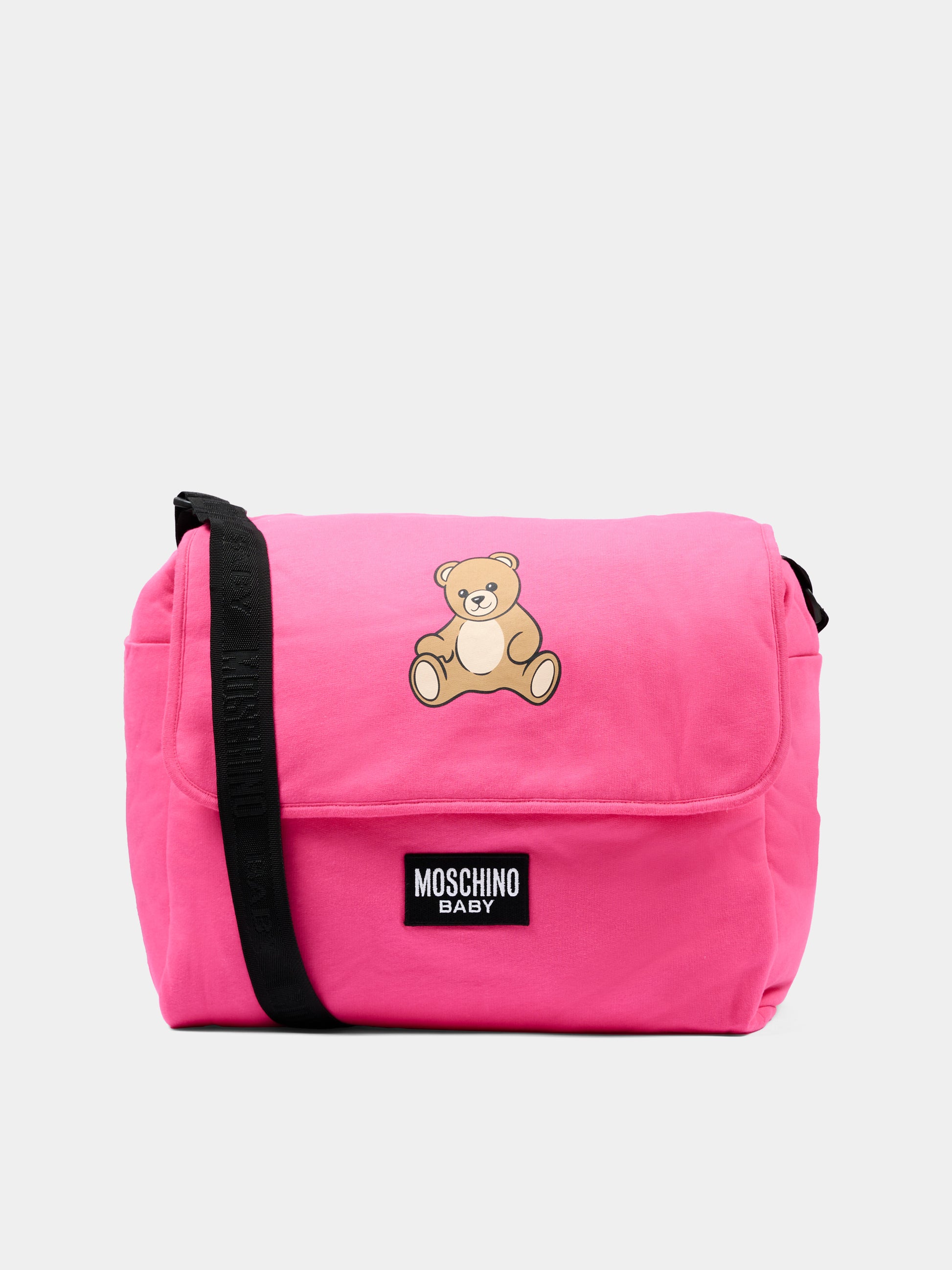 Borsa mamma fucsia per neonata con Teddy Bear,Moschino Kids,M5X03D LCA40 51450