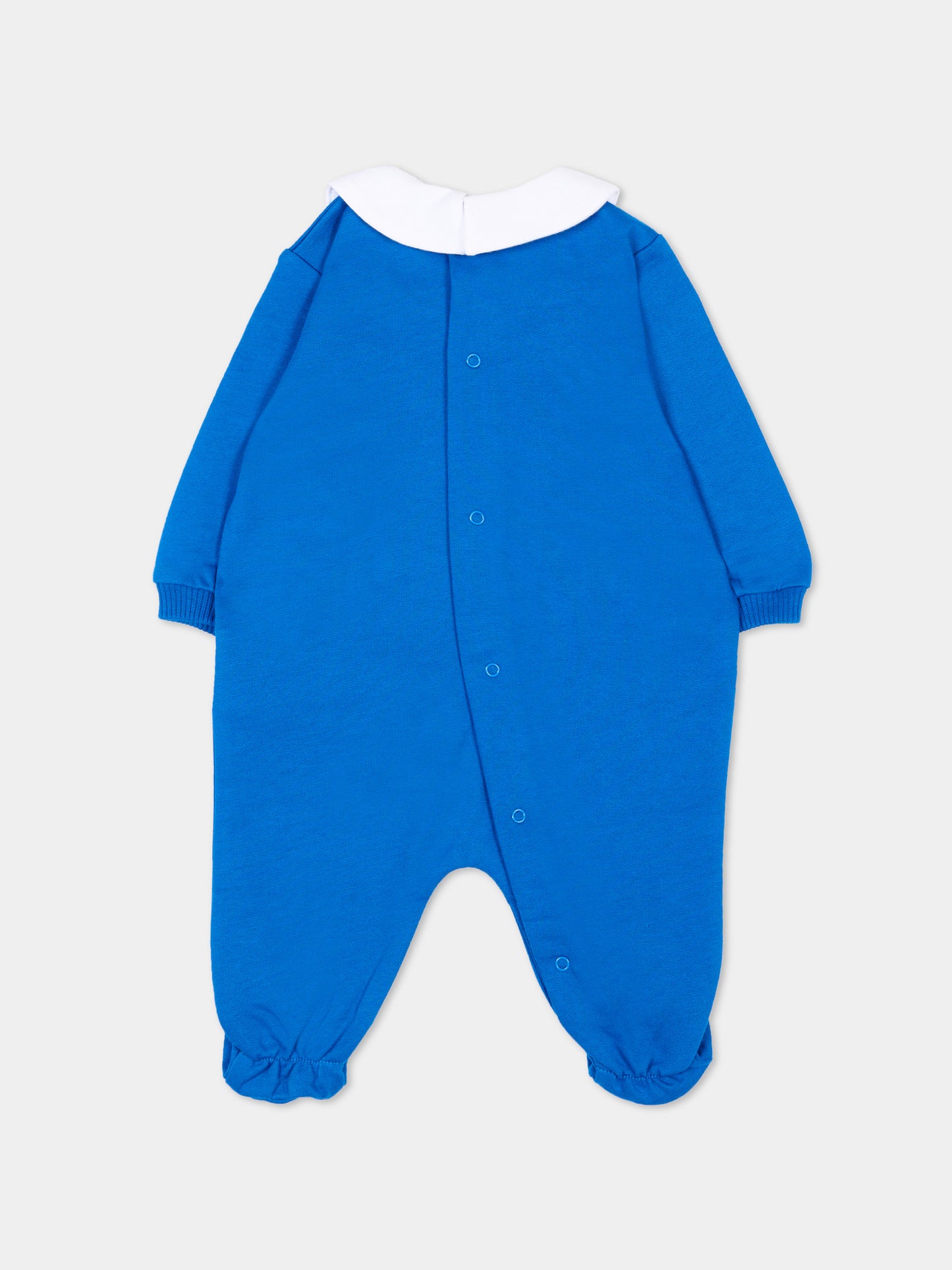 Tutina blu per neonato con Teddy Bear,Moschino Kids,M5Y037 LCA40 40157