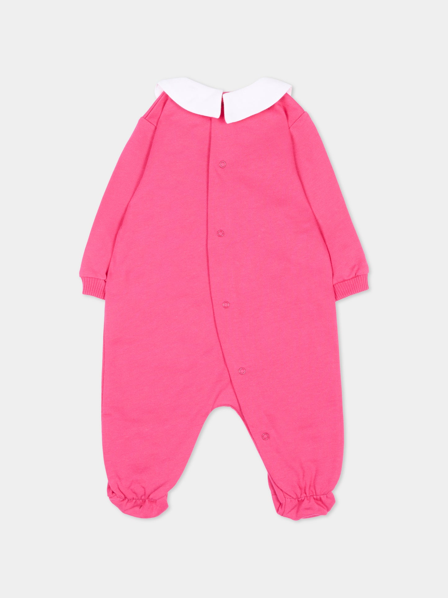 Tutina fucsia per neonata con Teddy Bear,Moschino Kids,M5Y037 LCA40 51450