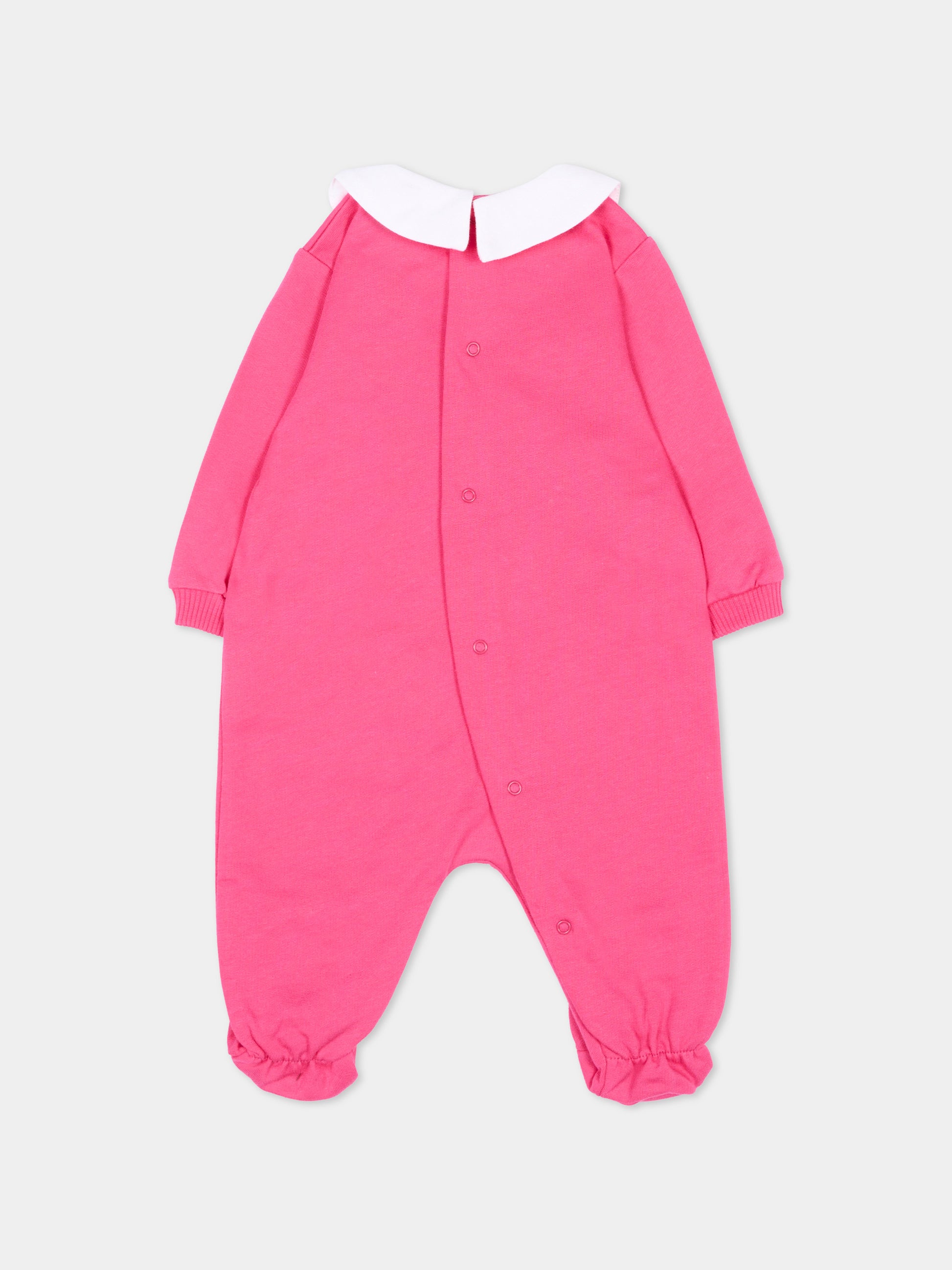 Tutina fucsia per neonata con Teddy Bear,Moschino Kids,M5Y037 LCA40 51450